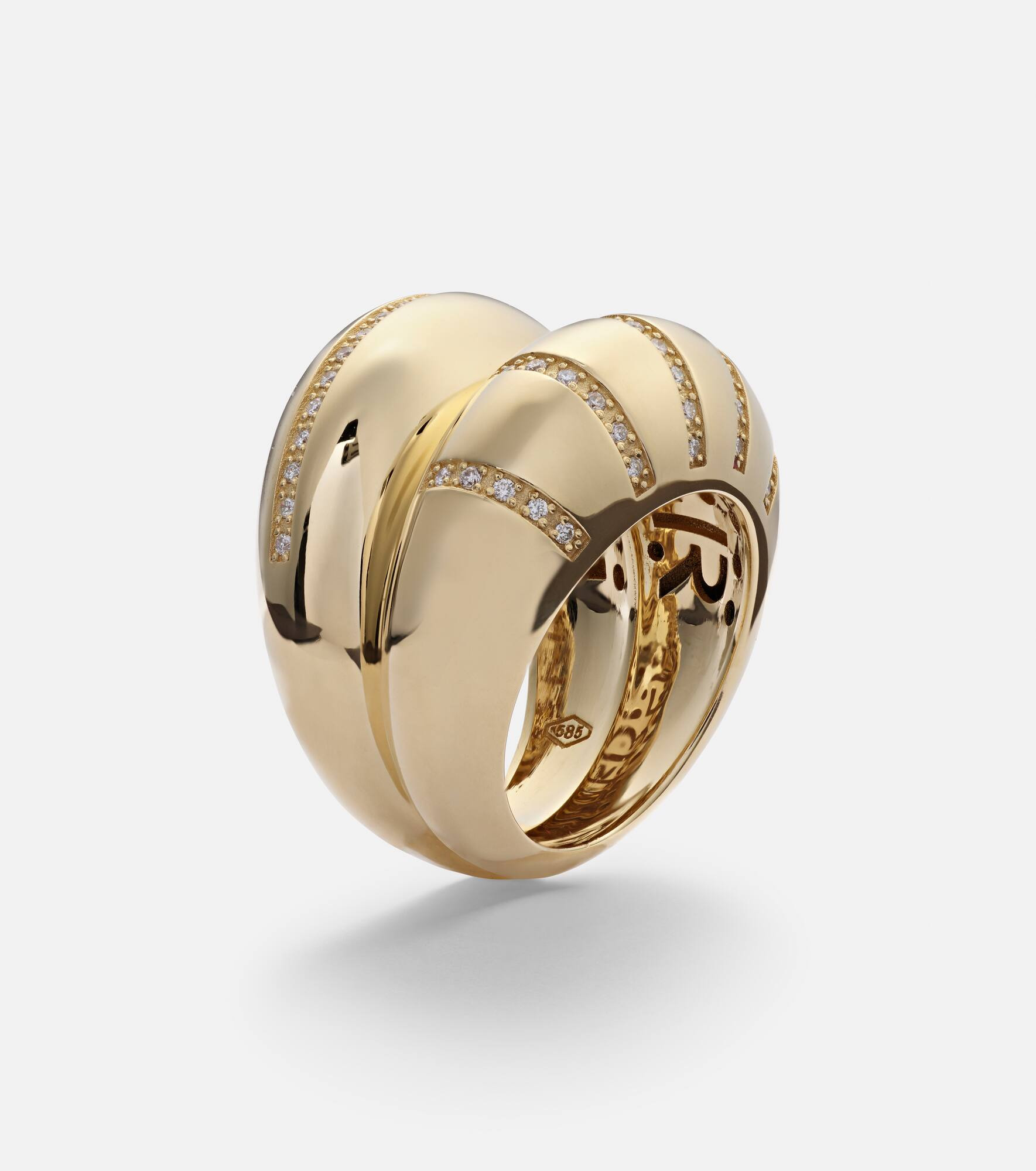 Apollonia 14kt yellow gold ring with diamonds - 4