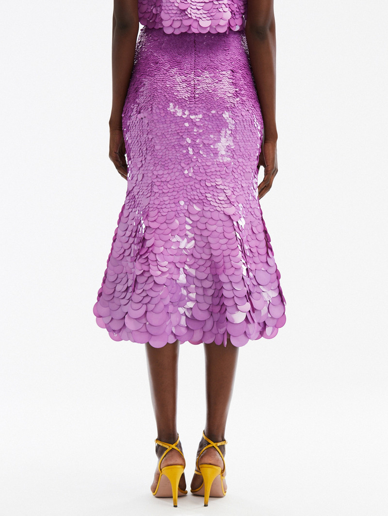 Oscar de la Renta DEGRADÉ PAILLETTE FLARED SKIRT outlook