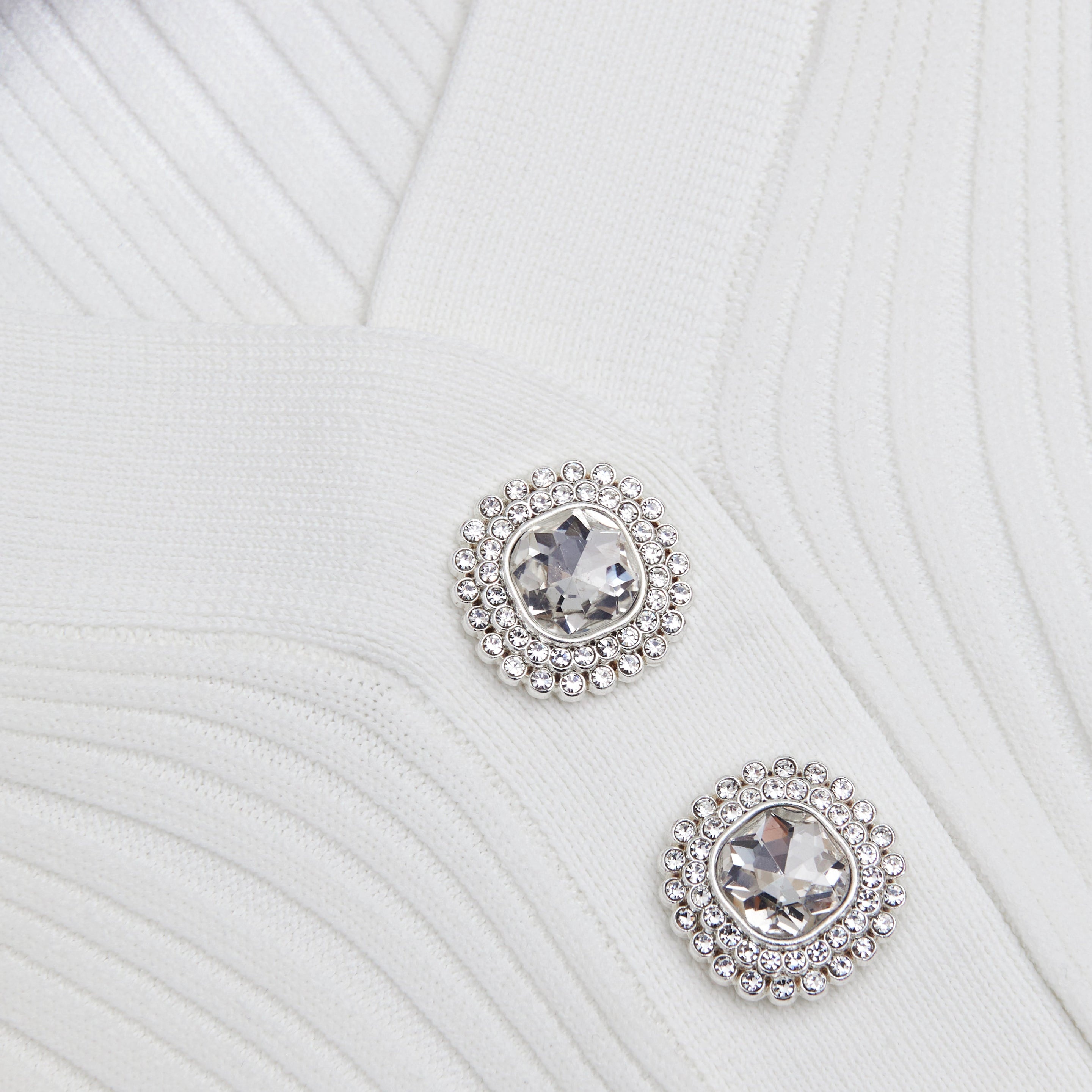 White Ribbed Knit Mini Dress - 5