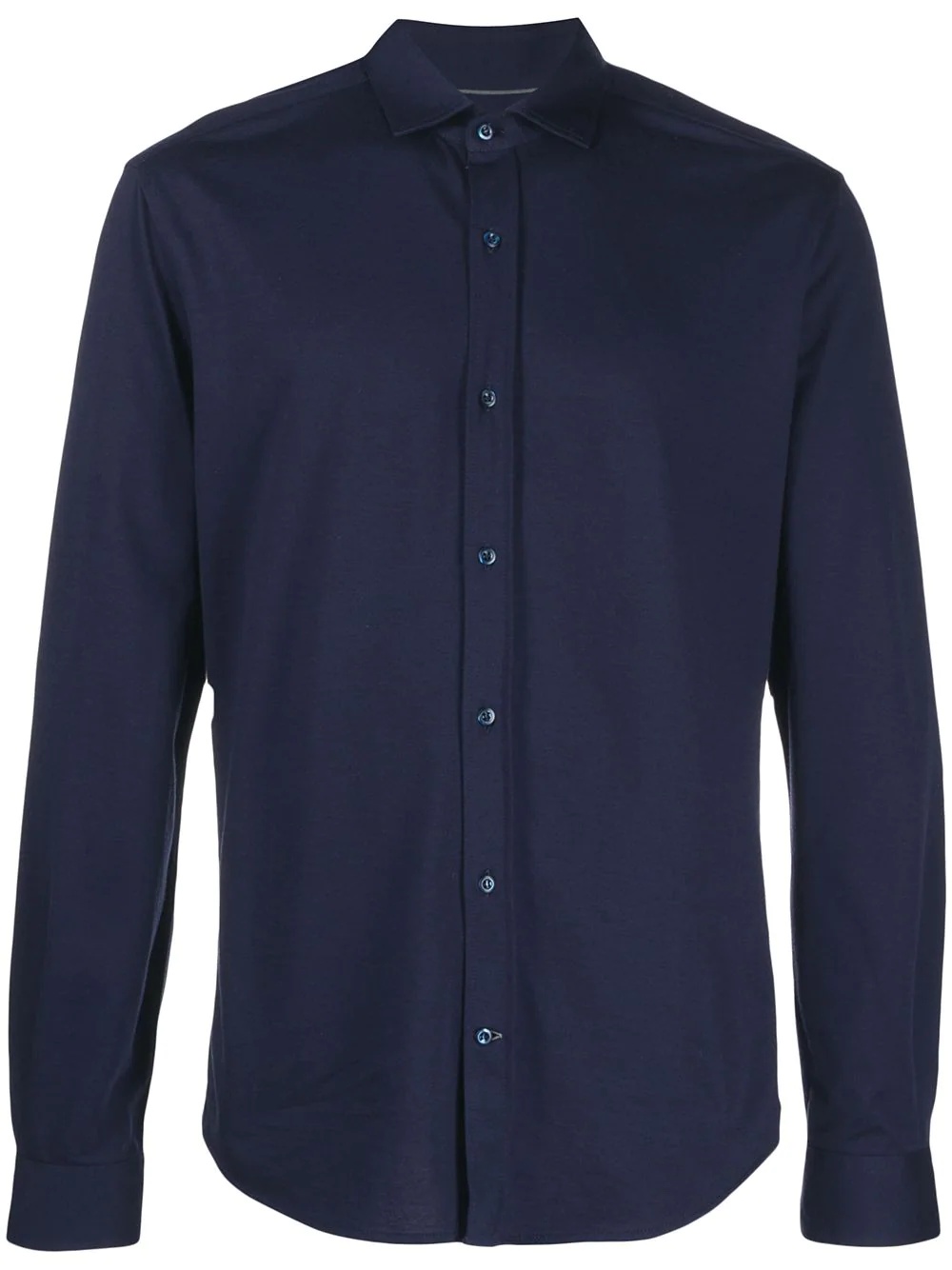 longsleeved curved hem shirt - 1