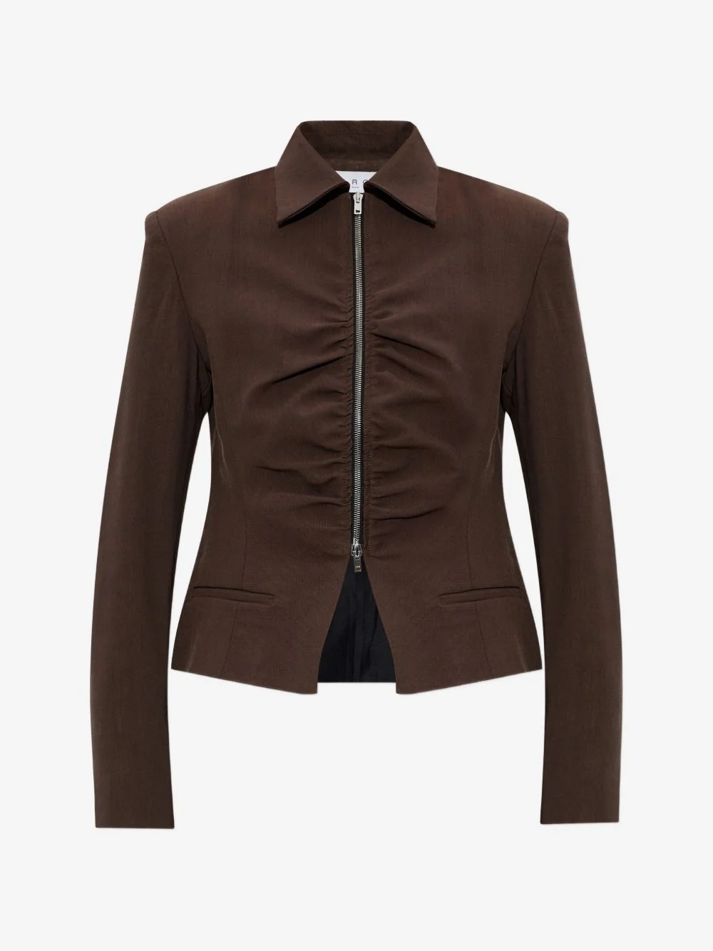 ruched zip-up jacket - 1