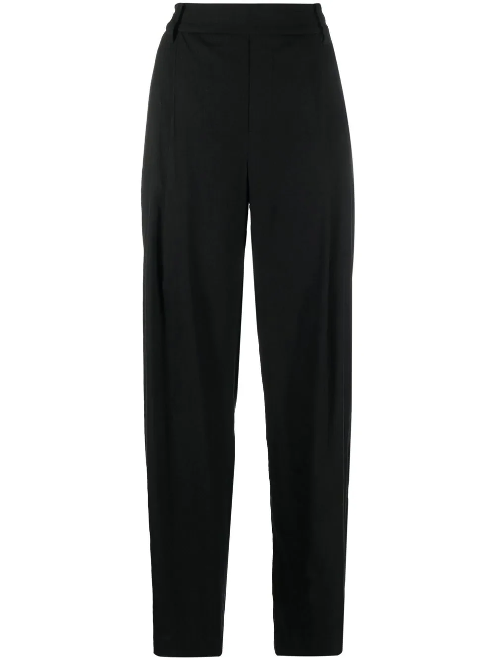 pleat-front straight leg trousers - 1