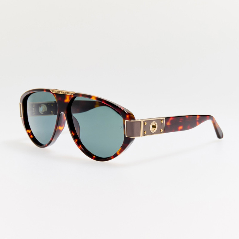 LINDA FARROW Rowan Sunglasses in Dark Tortoiseshell outlook