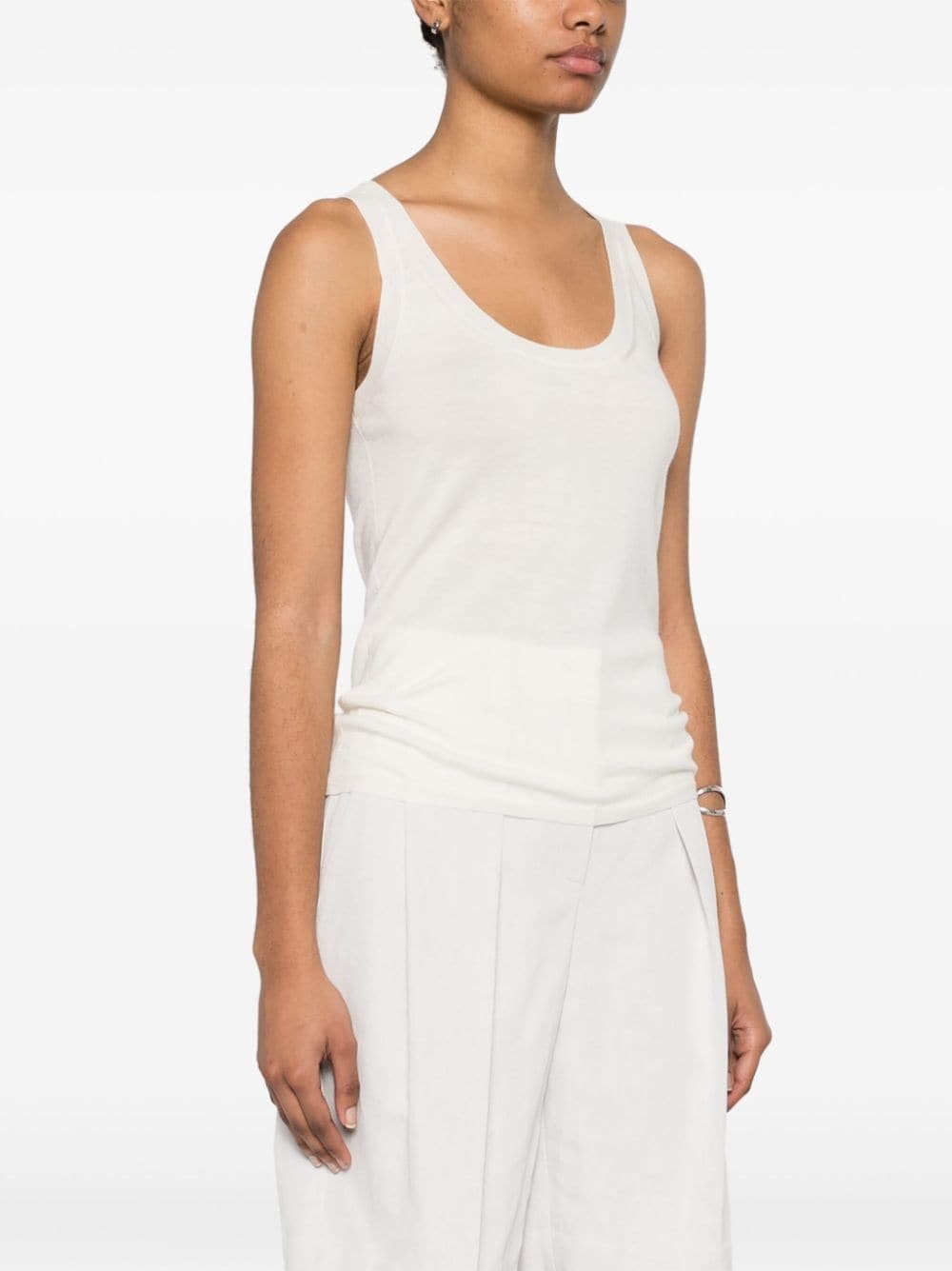 scoop-neck knitted top - 3