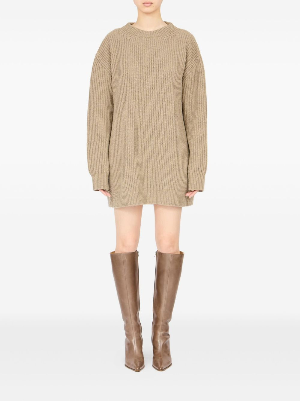ribbed crewneck mini dress - 5