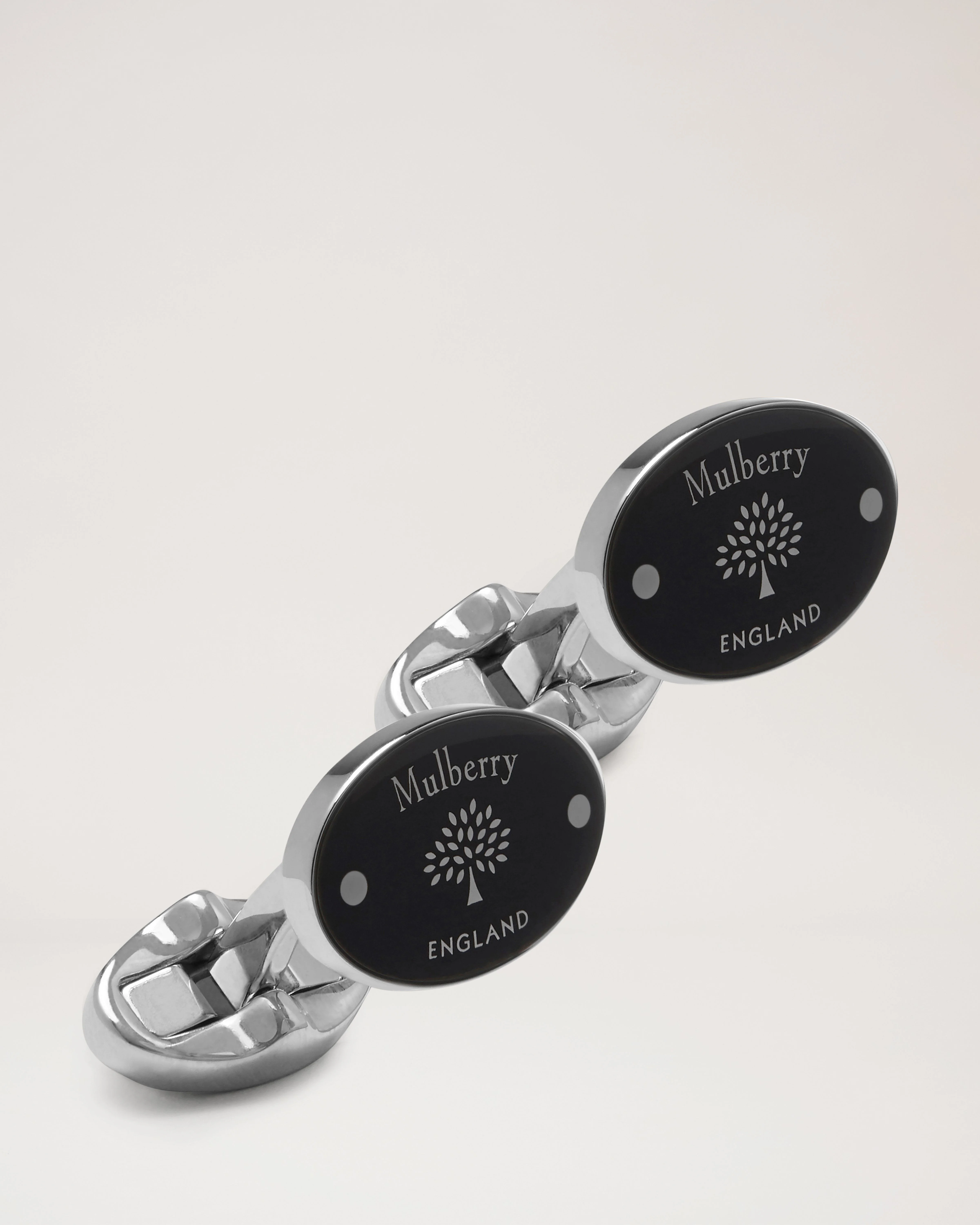 Oval Tree and Rivet Cufflinks
Black Enamel - 1