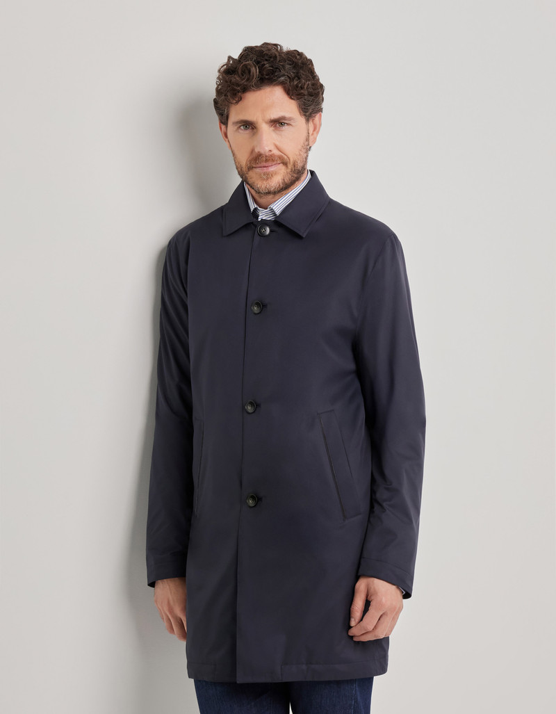 CANALI NUVOLA BLUE TECHNICAL FABRIC RAIN COAT WITH MEMBRANE 3