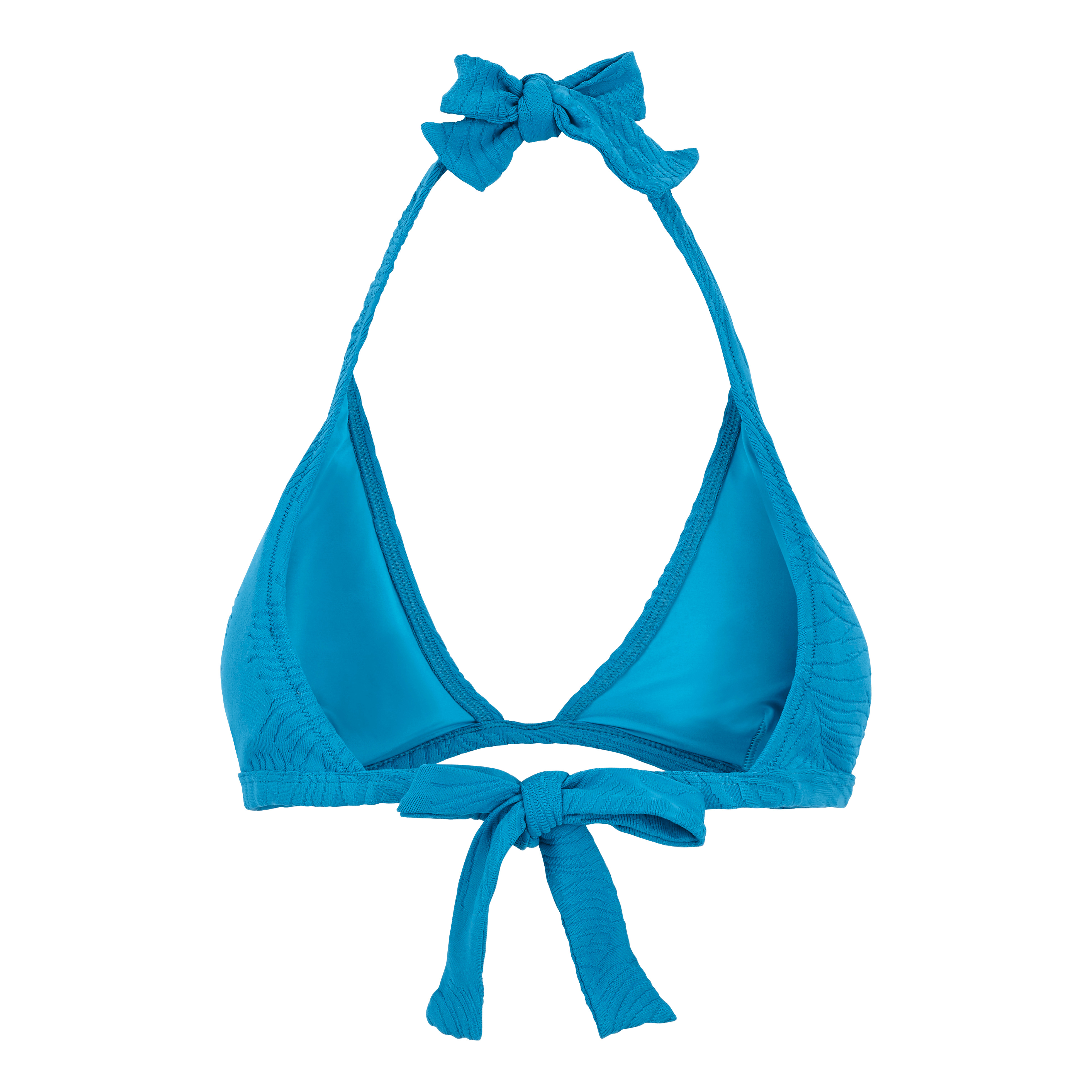Women Halter Bikini Top Plumes Jacquard - 2