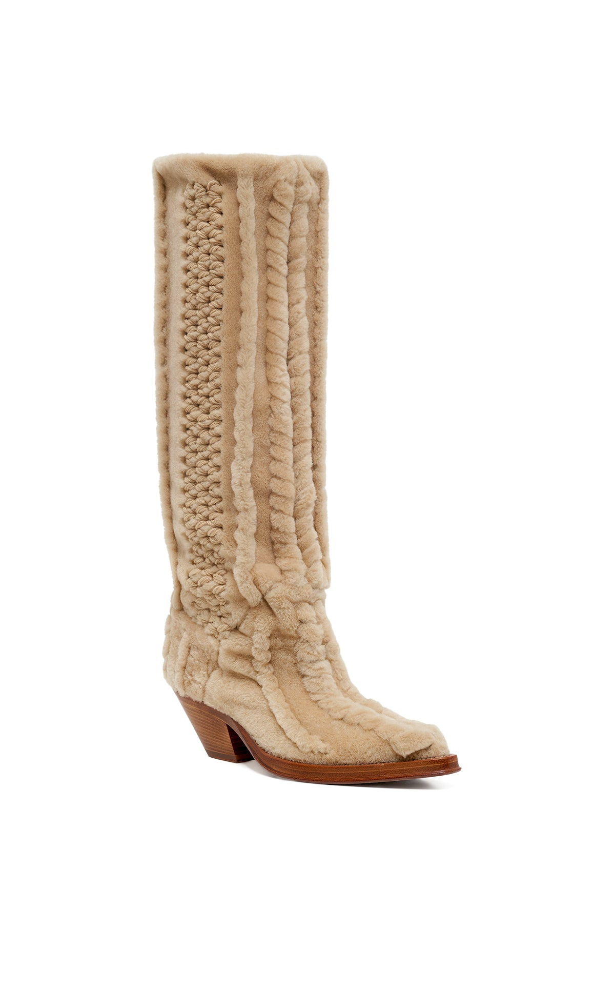 Joseph Tall Boot in Natural Cashmere & Shearling - 3