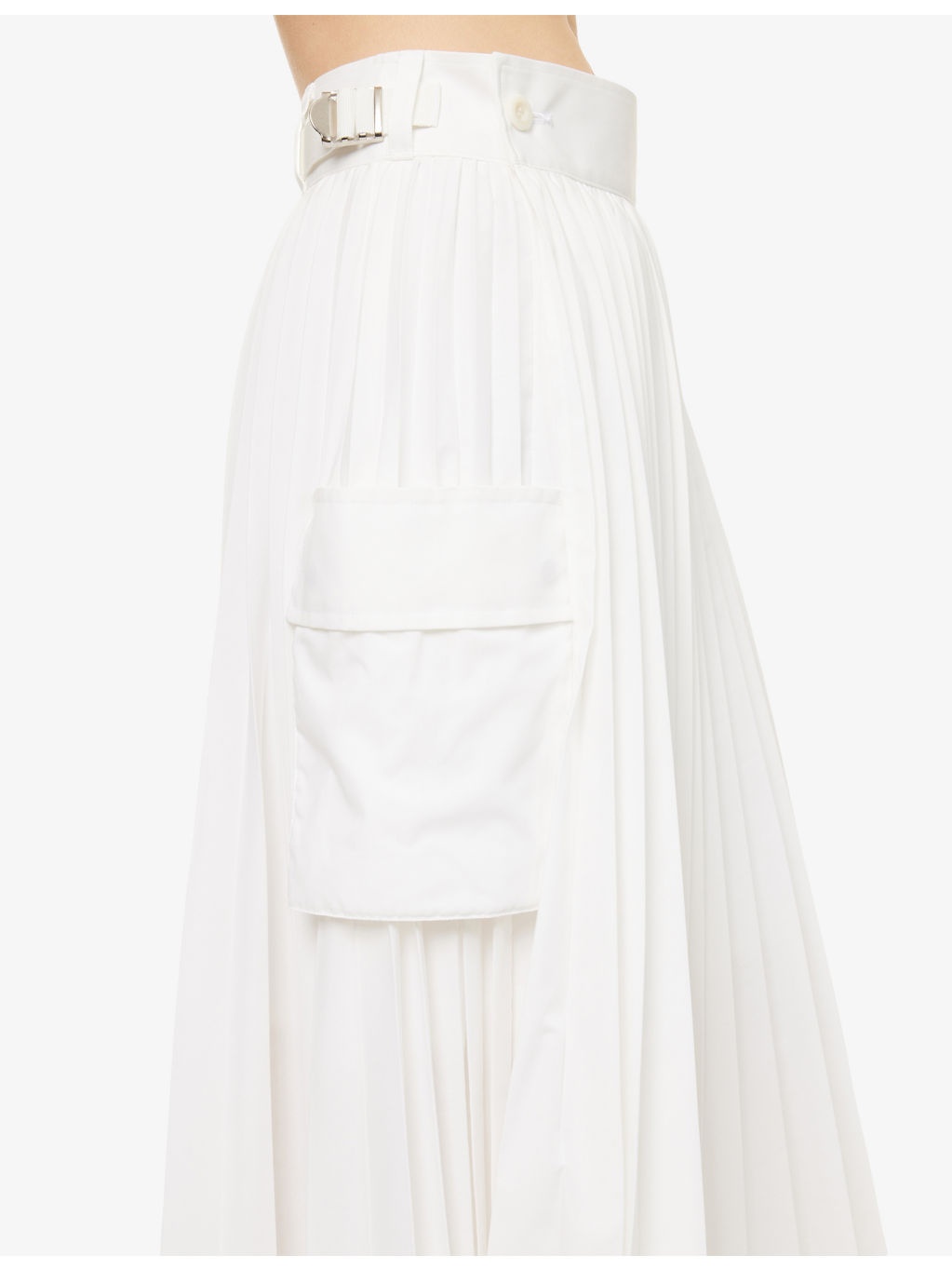 Pleated Wrap-Front Woven Midi Skirt - 5