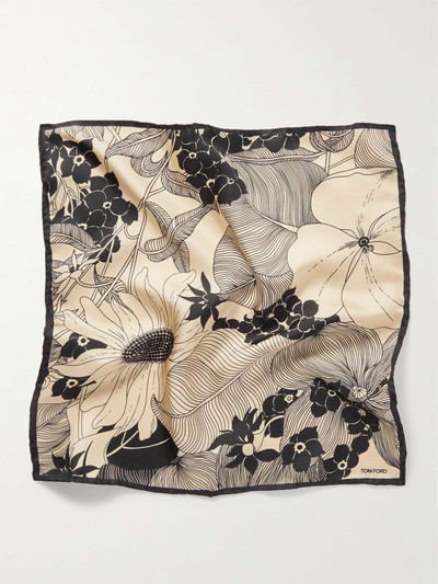 TOM FORD Floral-Print Silk-Twill Pocket Square outlook