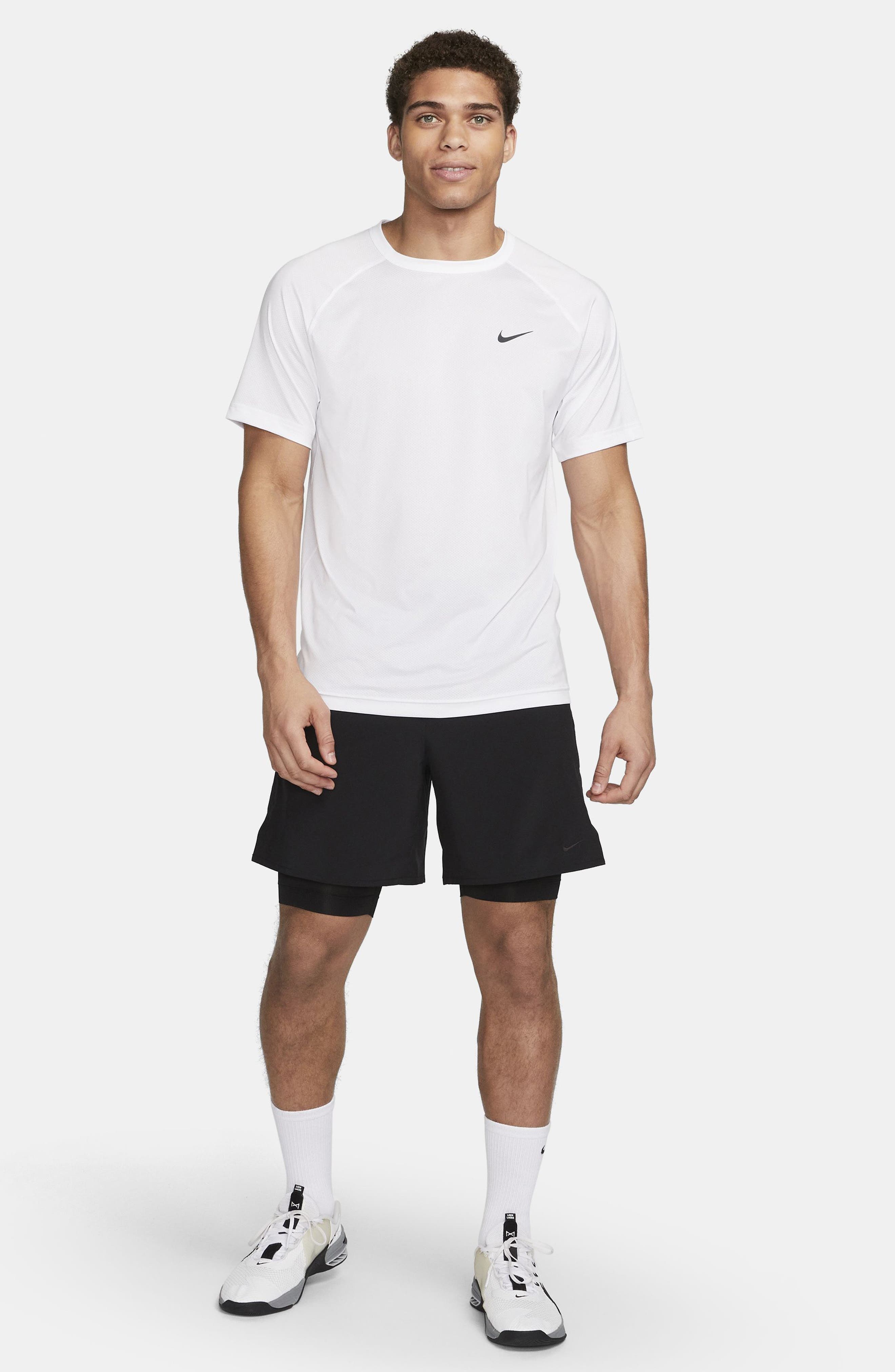 Nike Dri-FIT Ready Training T-Shirt in White/Black at Nordstrom - 8
