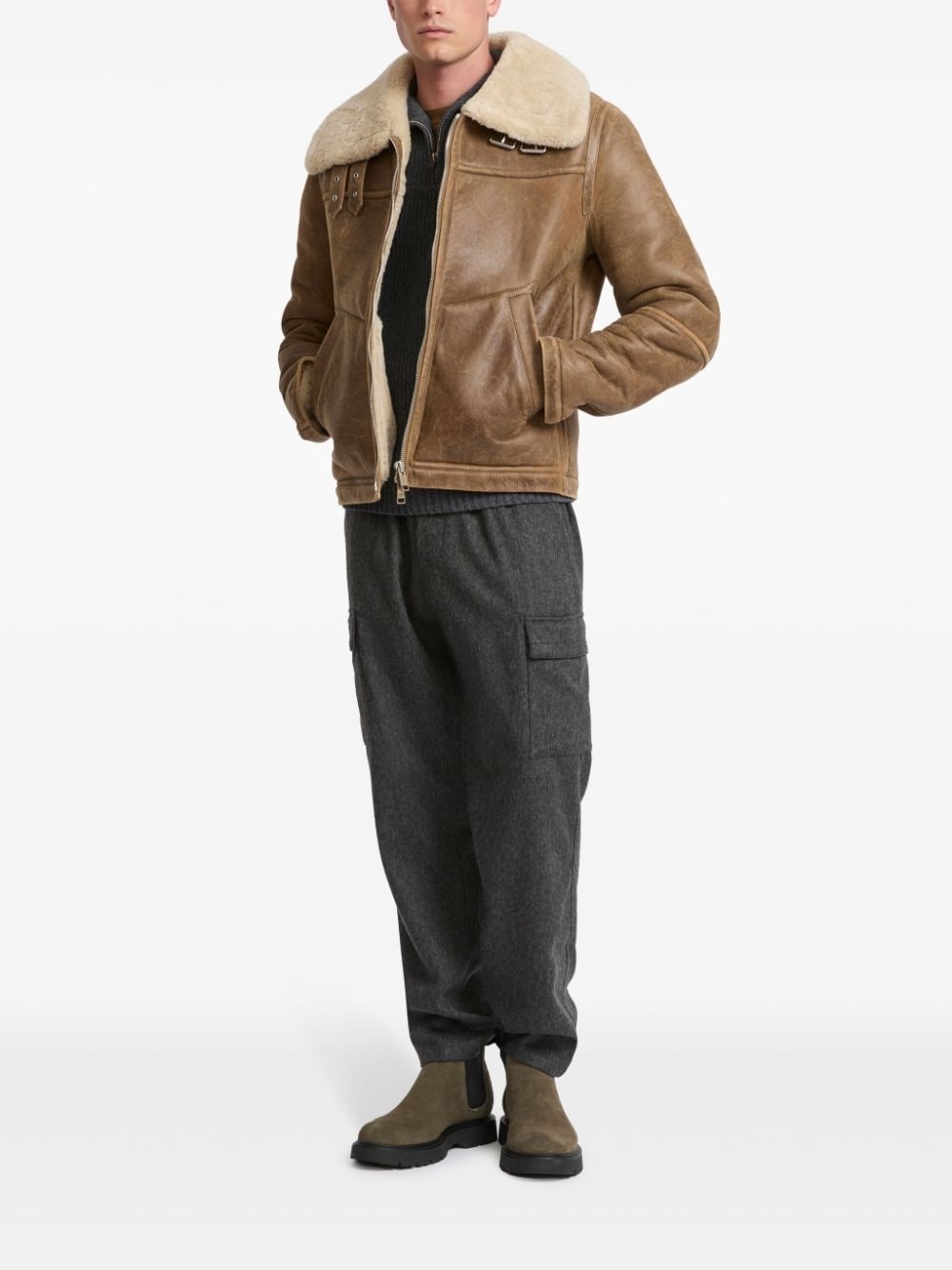 shearling bomber jacket - 2
