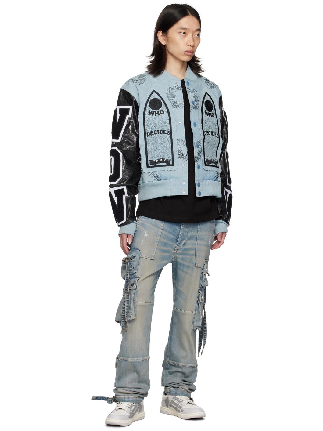 SSENSE Exclusive Blue & Black Namesake Denim Bomber Jacket - 4