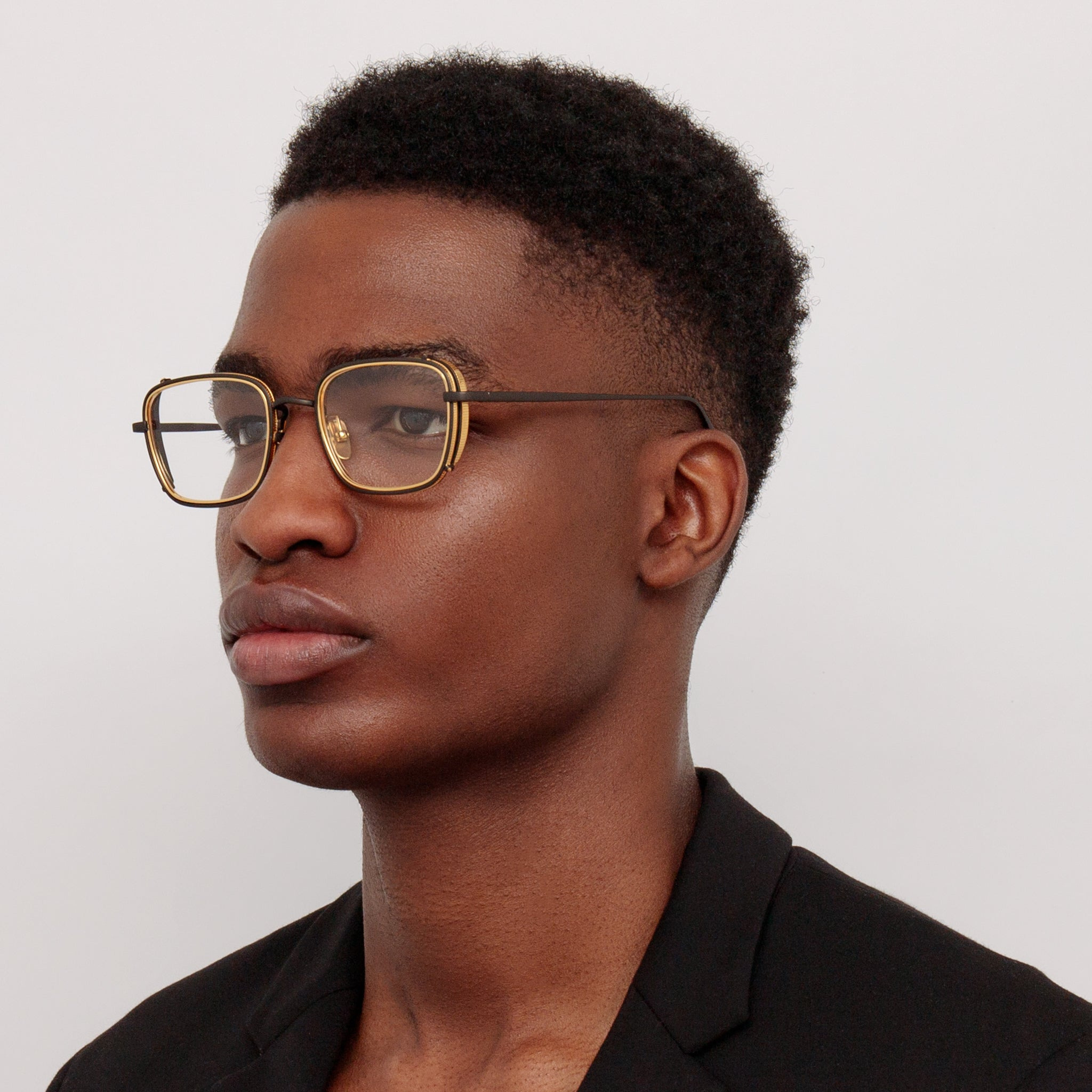 Ofer Rectangular Optical Frame in Black and Matt Nickel - 2
