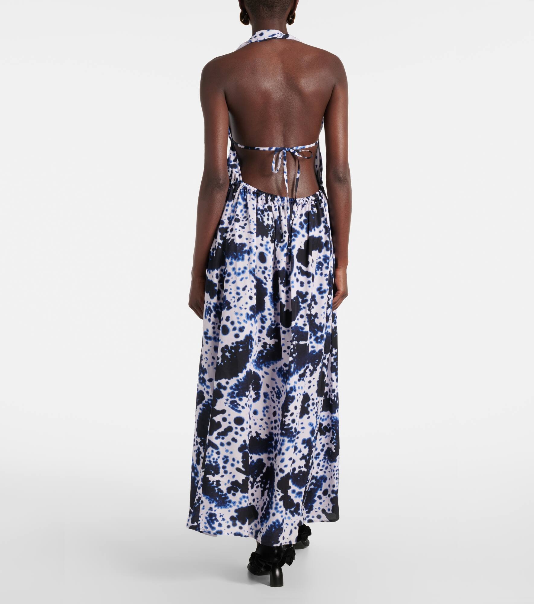 Printed halterneck maxi dress - 3