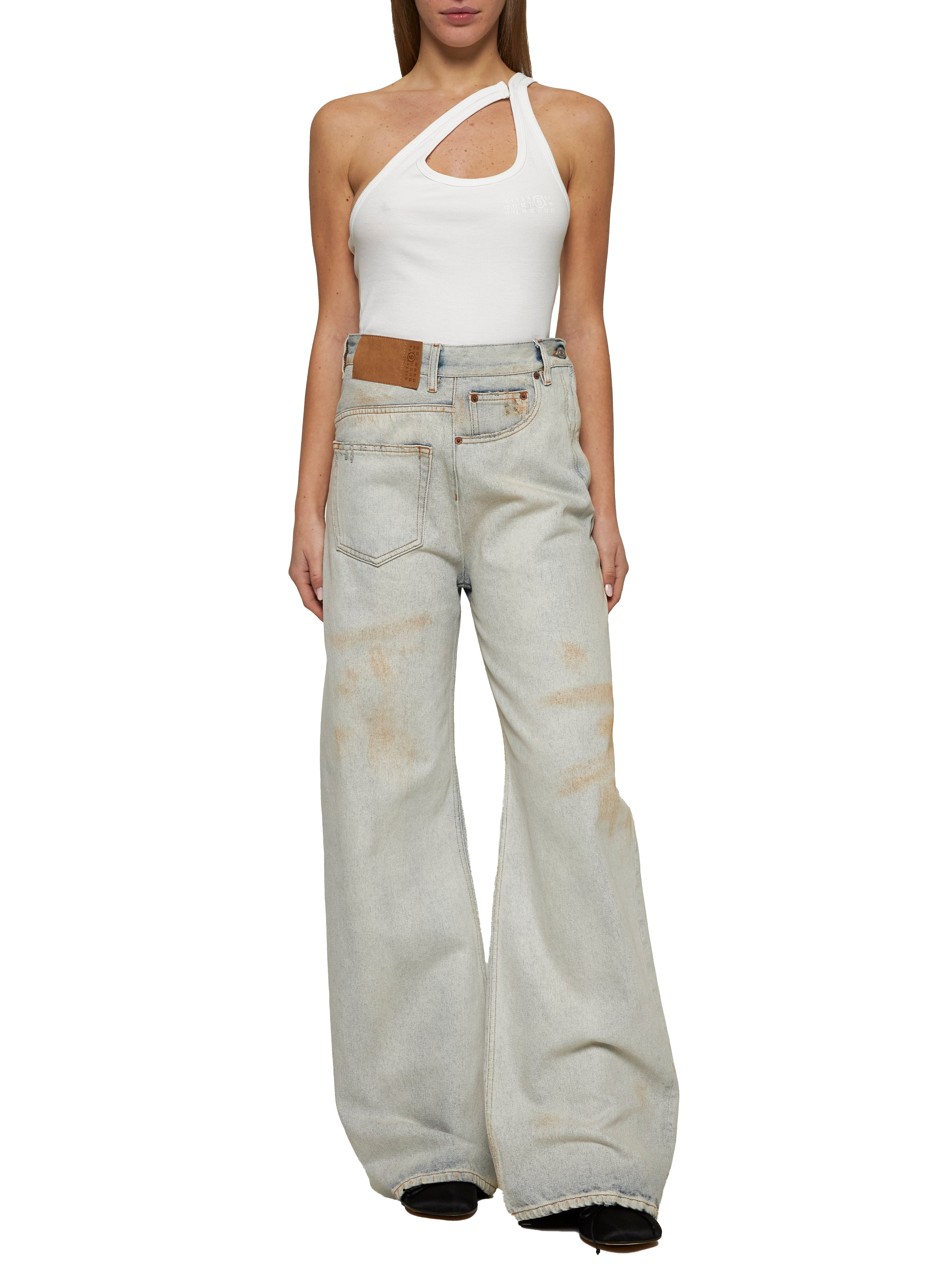 White ribbed cotton tank top - 2