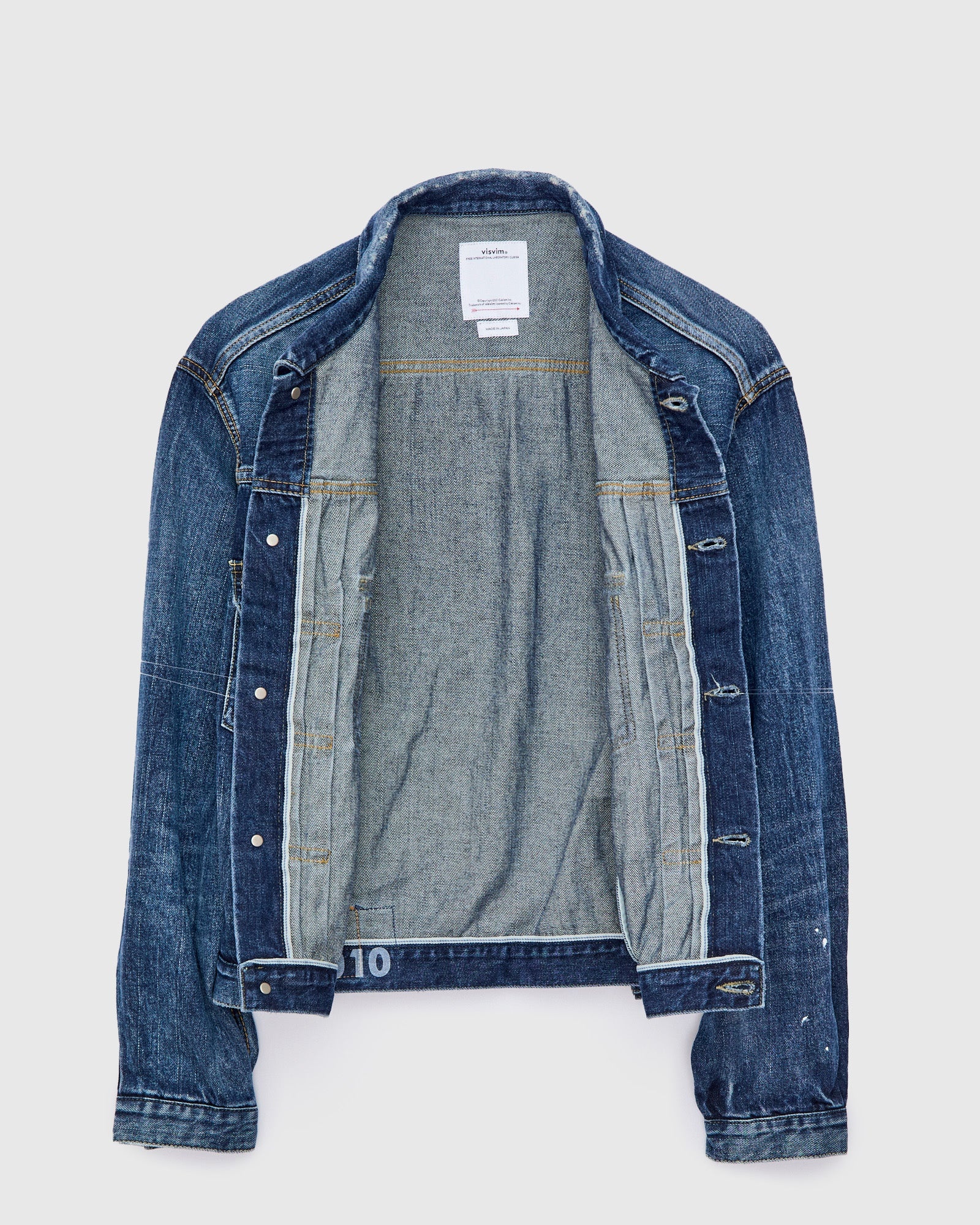 Social Sculpture 101X Damaged Denim JKT in 1010 Washed Indigo - 3