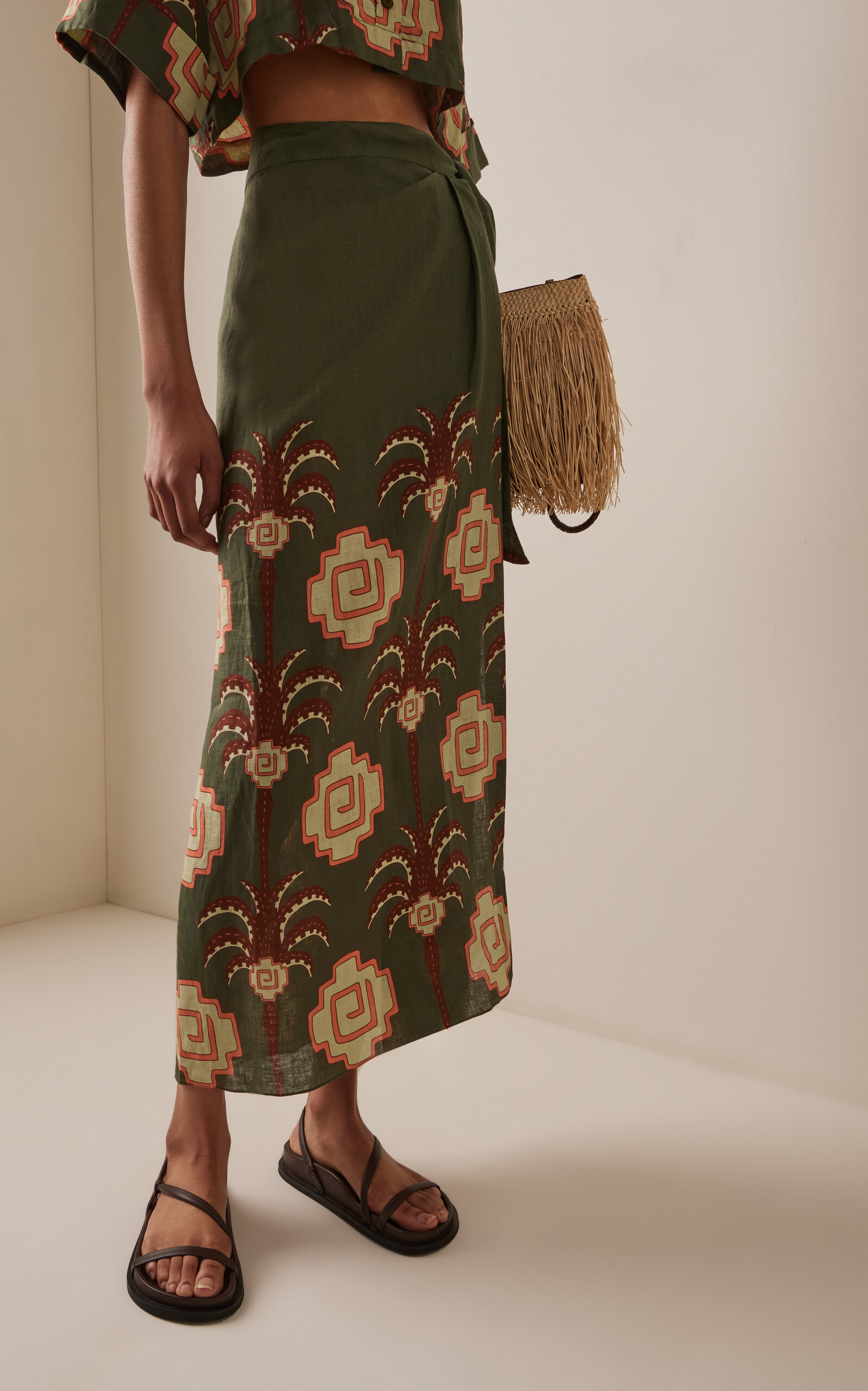 Amazon Echos Linen Wrap Maxi Skirt multi - 3