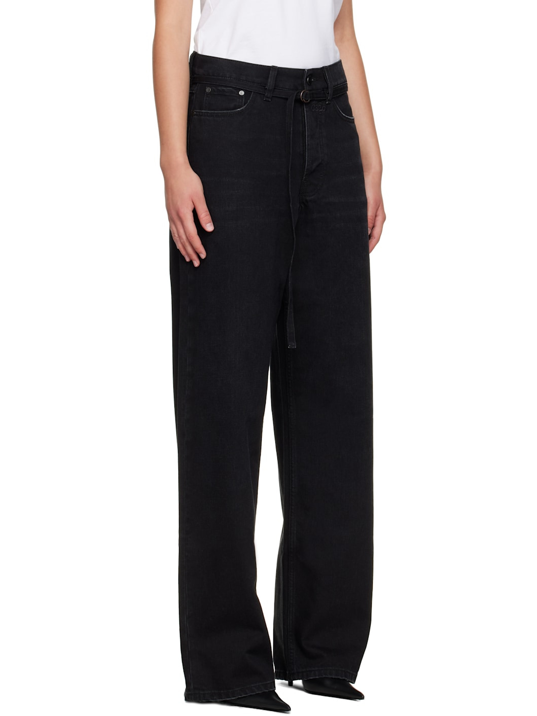 Black Down To Earth Wide Leg Jeans - 2