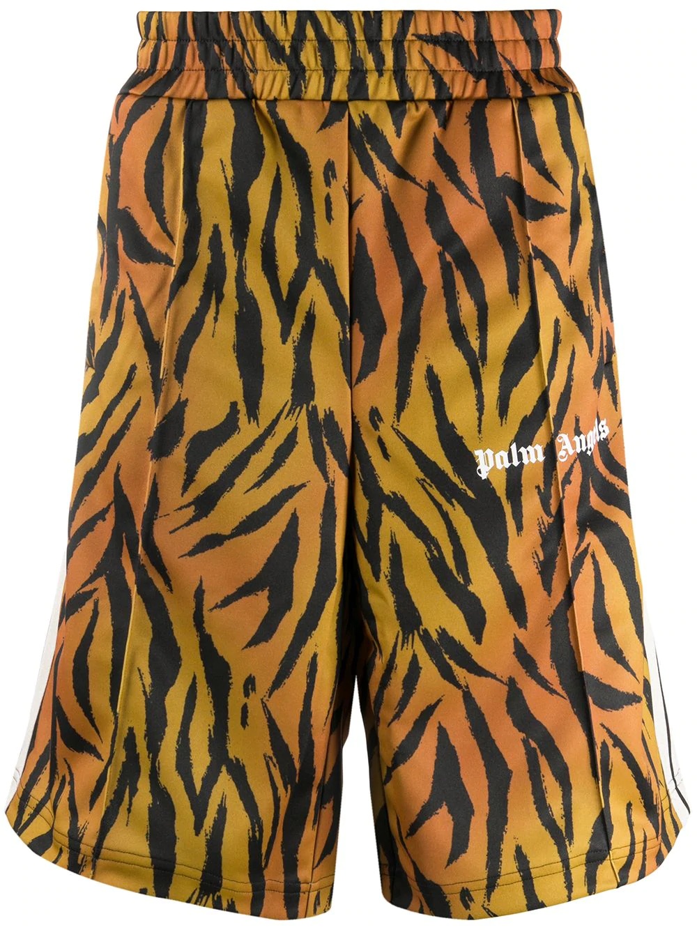 tiger-print track shorts - 1