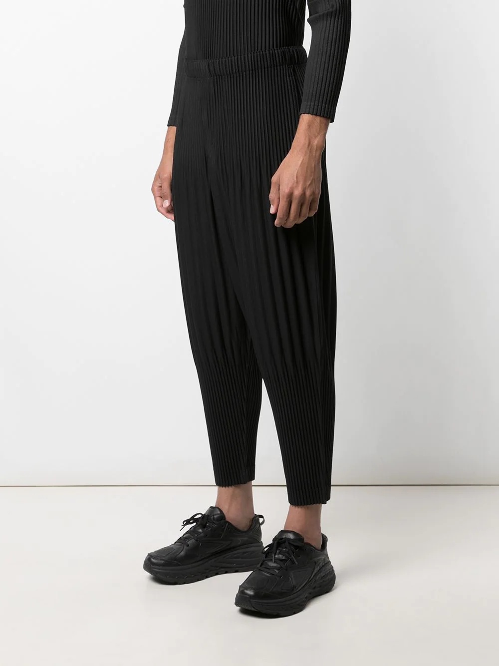 tapered plissé trousers - 3