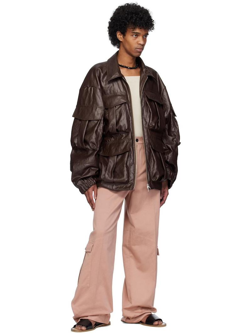 Dries Van Noten Pink Twill Cargo Pants outlook