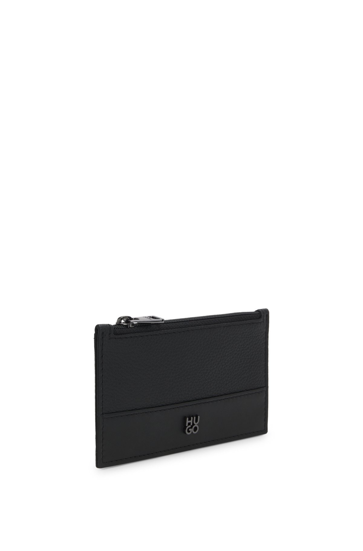 LEATHER CARD HOLDER WITH STACKED-LOGO TRIM - 4