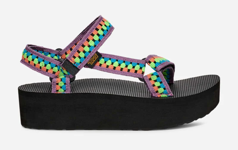 Women's Flatform Universal Crochet Sandal in Neon Spring - 1