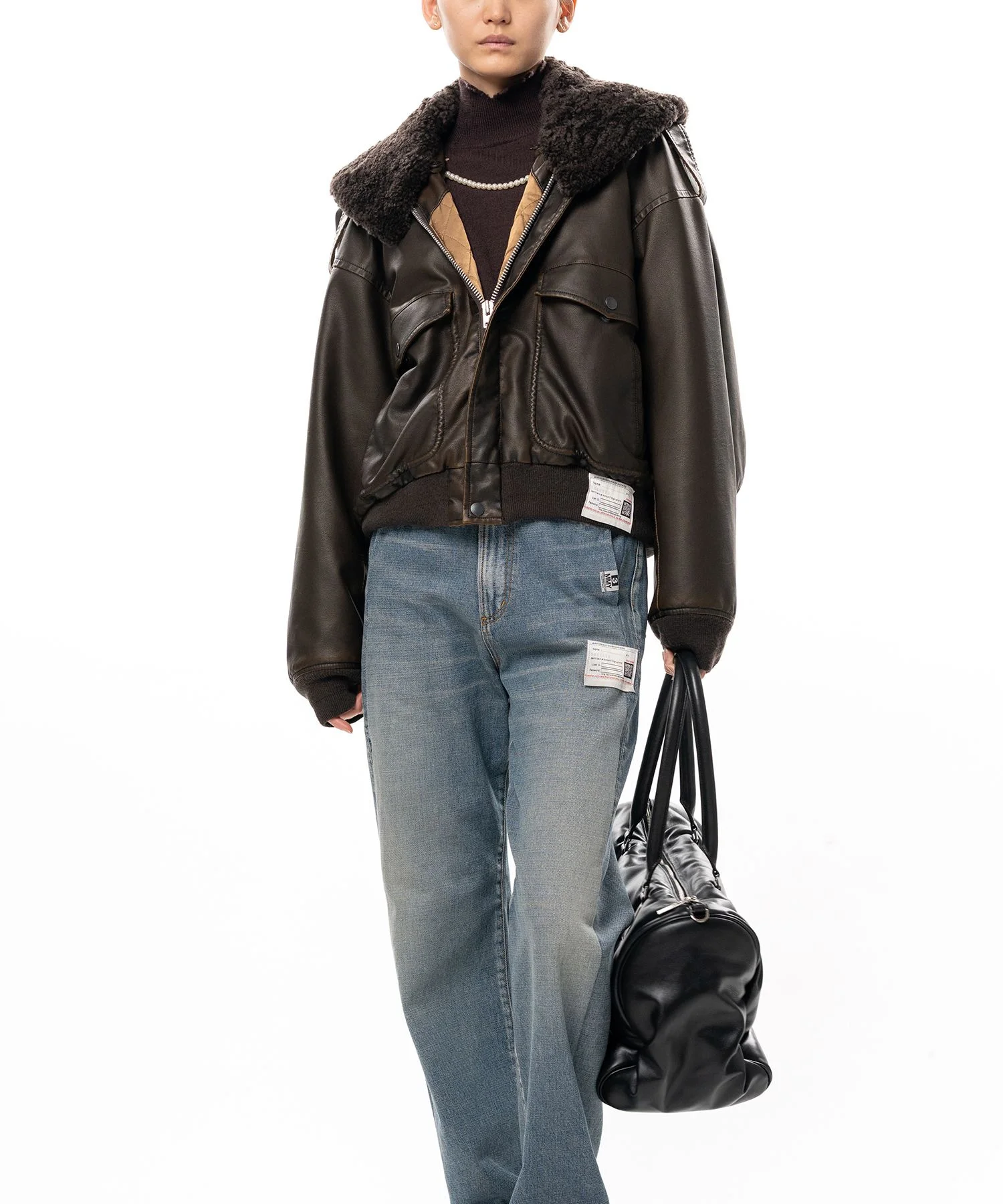 Detachable Collar Coated Jacket - 1