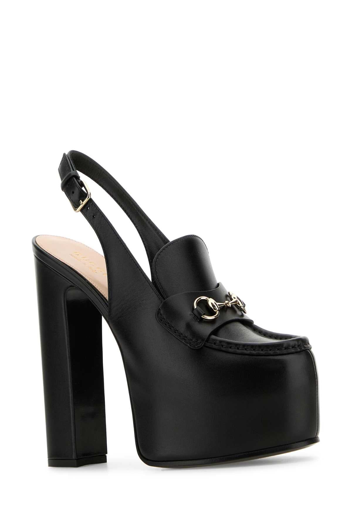 Gucci Women Black Leather Pumps - 2