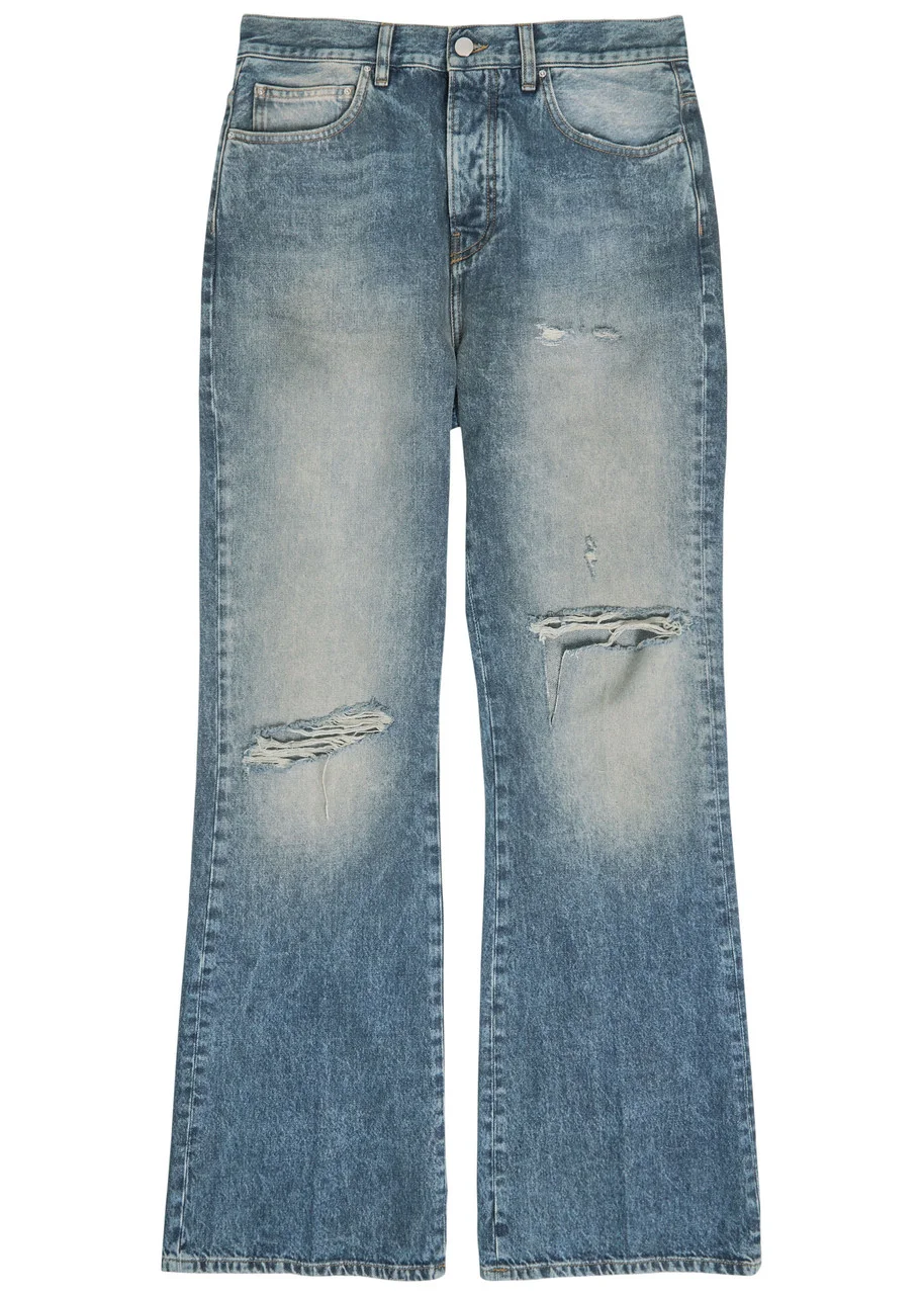 Amiri Slashed Distressed Bootcut Jeans - 1