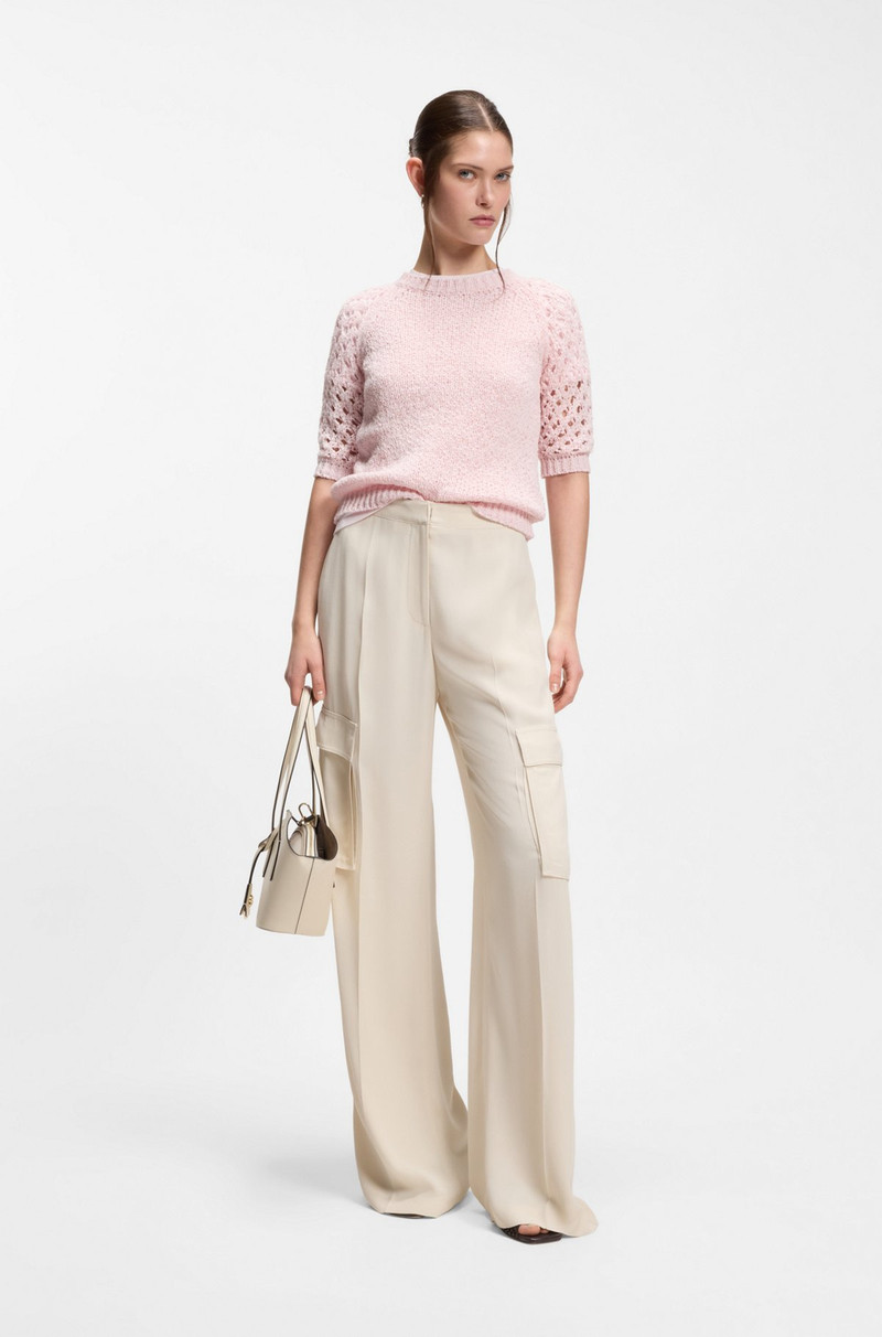 BOSS SWEATER WITH OPEN-KNIT SLEEVES outlook