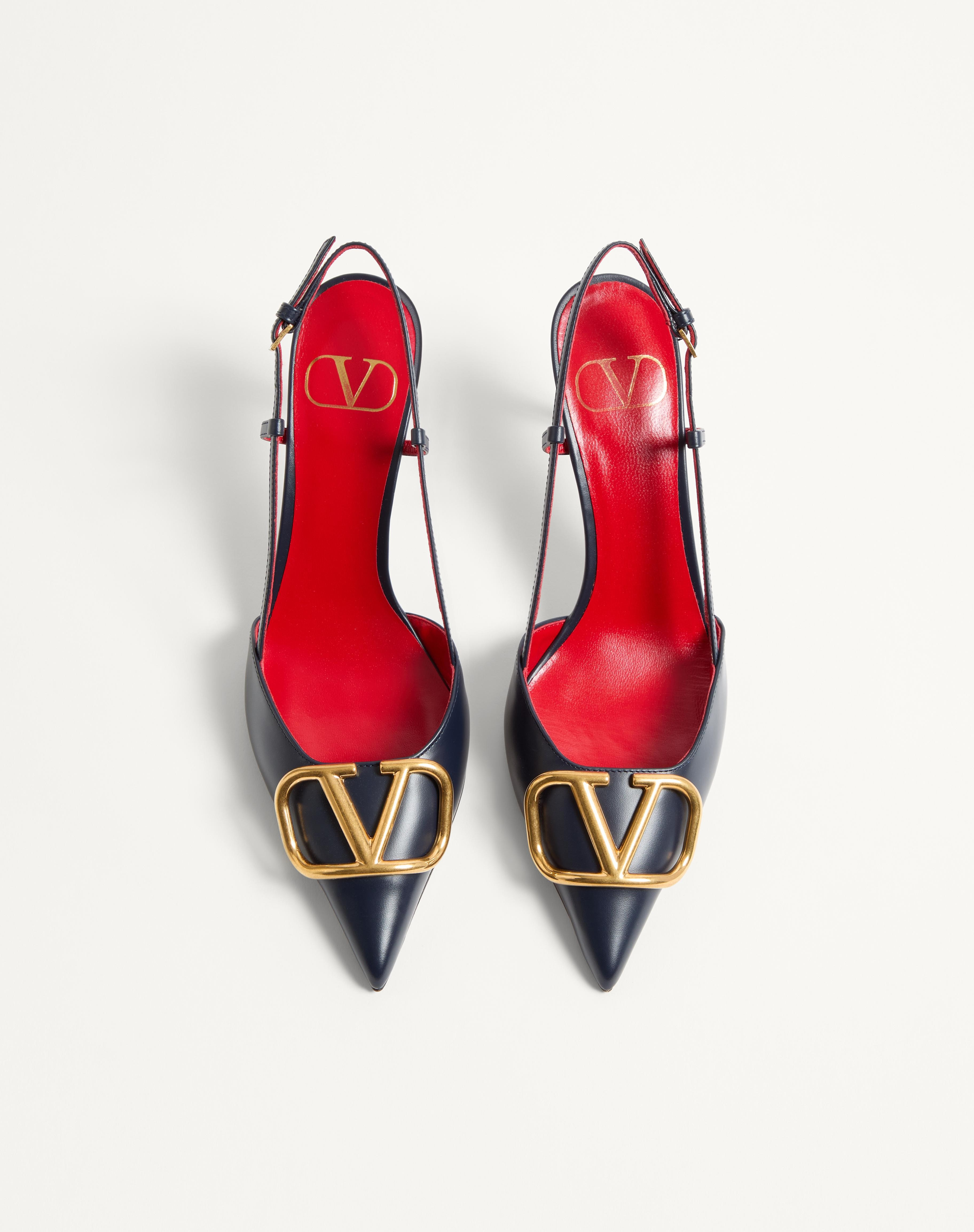 VLOGO SIGNATURE CALFSKIN SLINGBACK PUMP 80MM / 3.15 IN. - 4
