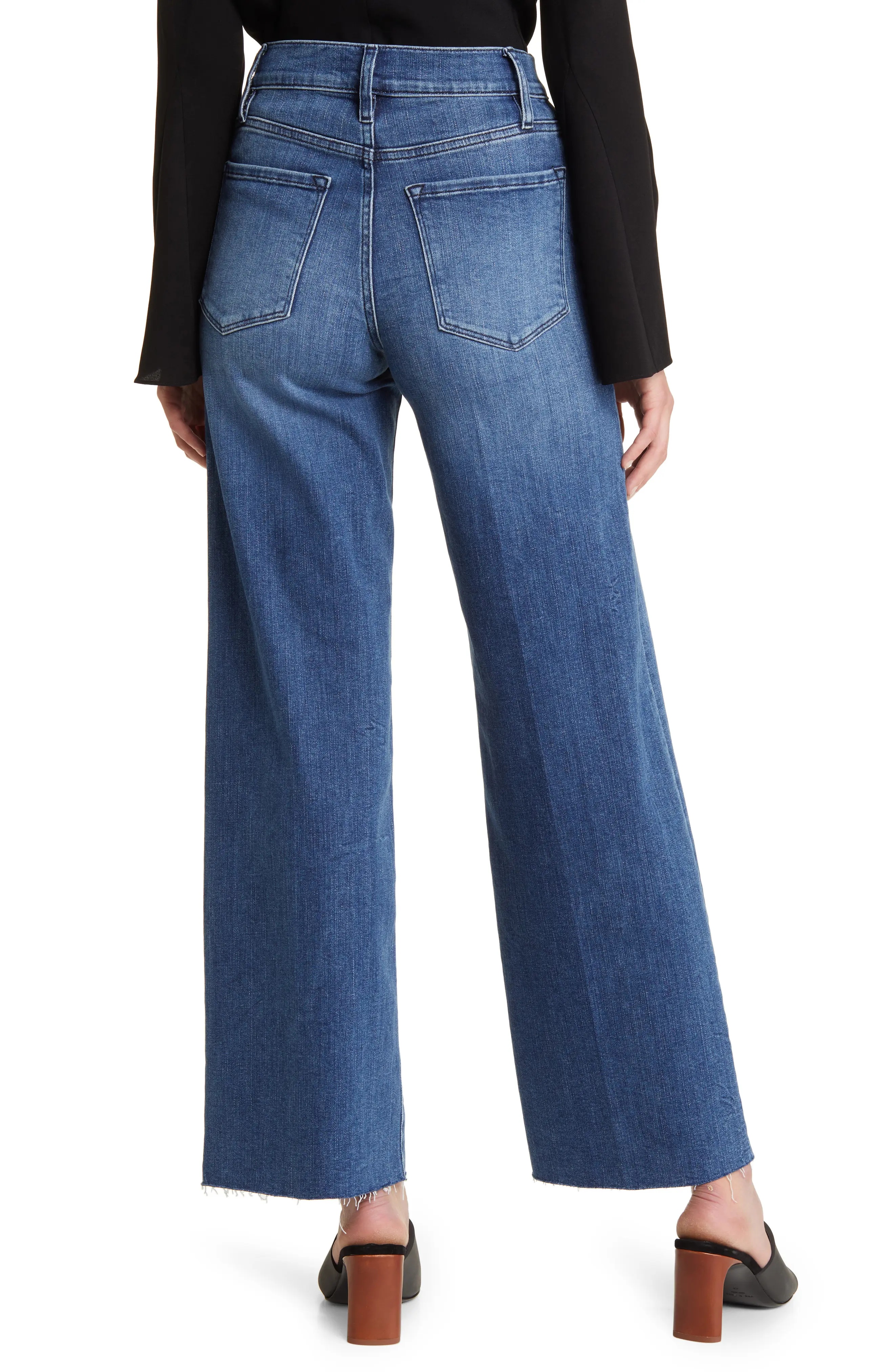 Le Slim Raw Hem Palazzo Jeans - 2