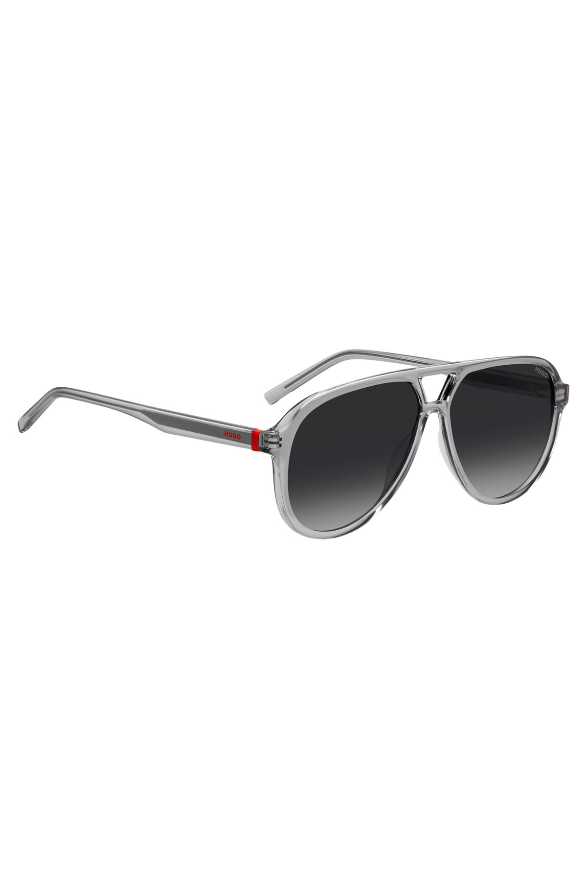 SQUARE SUNGLASSES IN TRANSPARENT BROWN ACETATE - 4