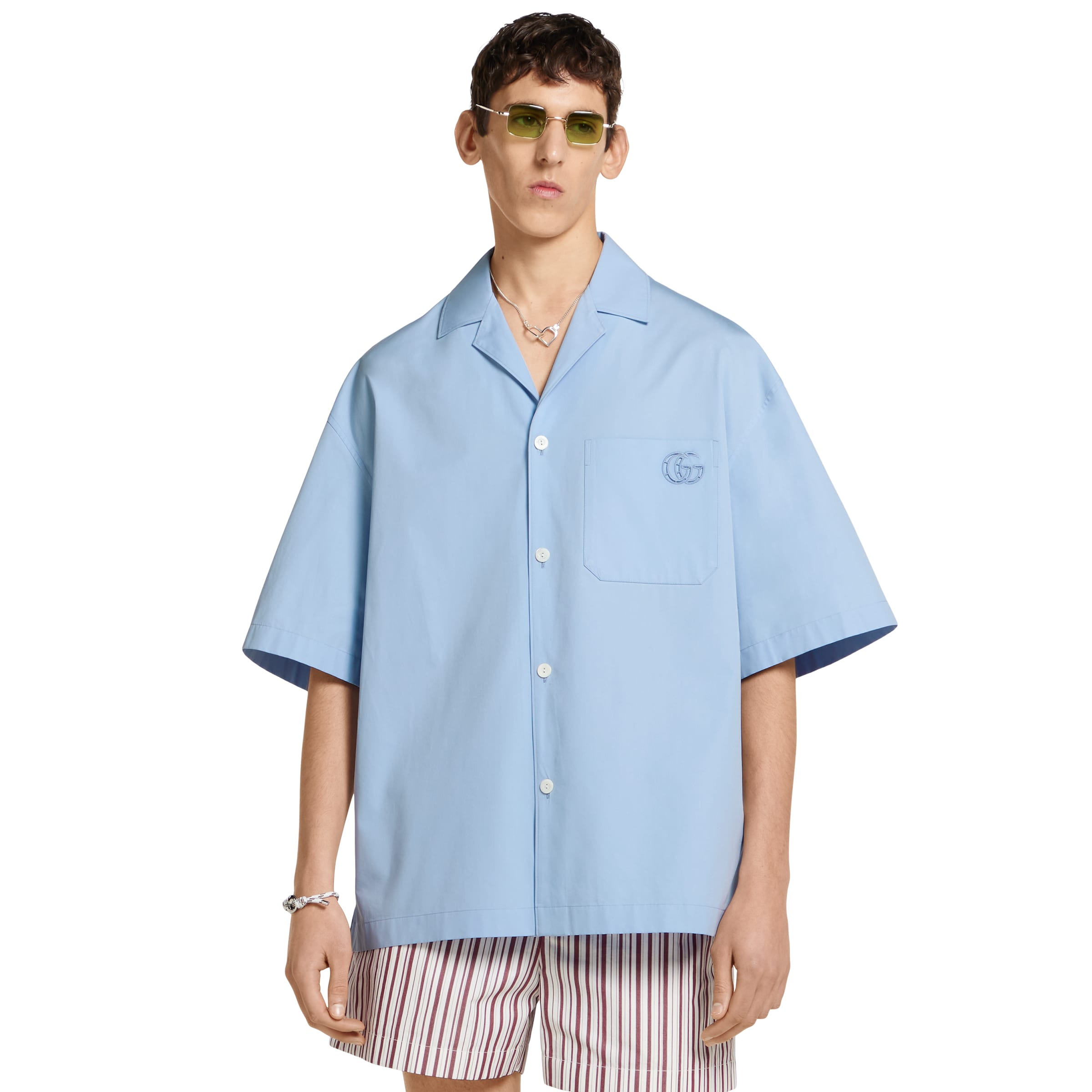 Cotton poplin shirt with embroidery - 3