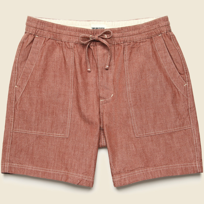 7" Breakwater Short - Brick Chambray 1