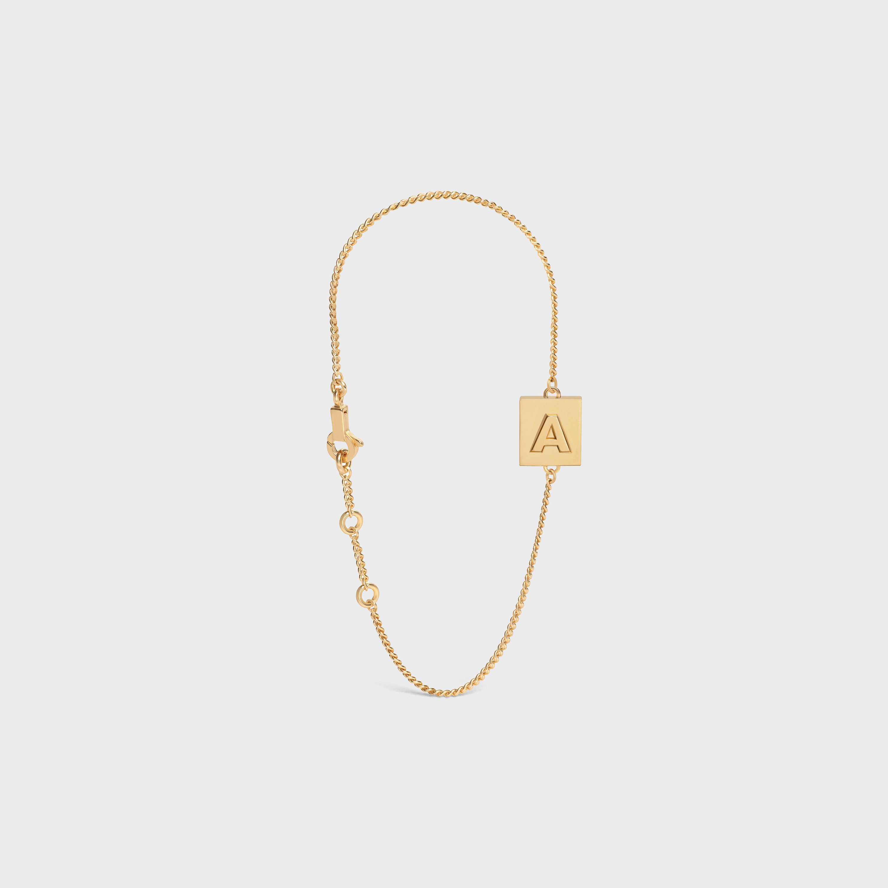 Alphabet A Bracelet in Brass with Gold Finish - 2