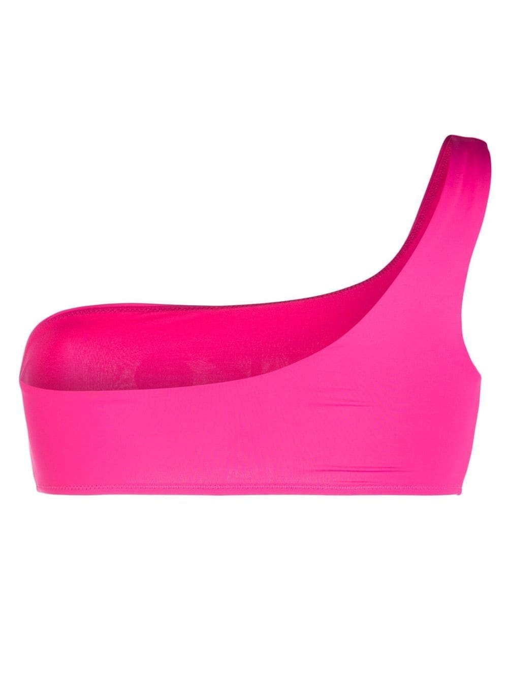 one-shoulder logo bikini top - 2
