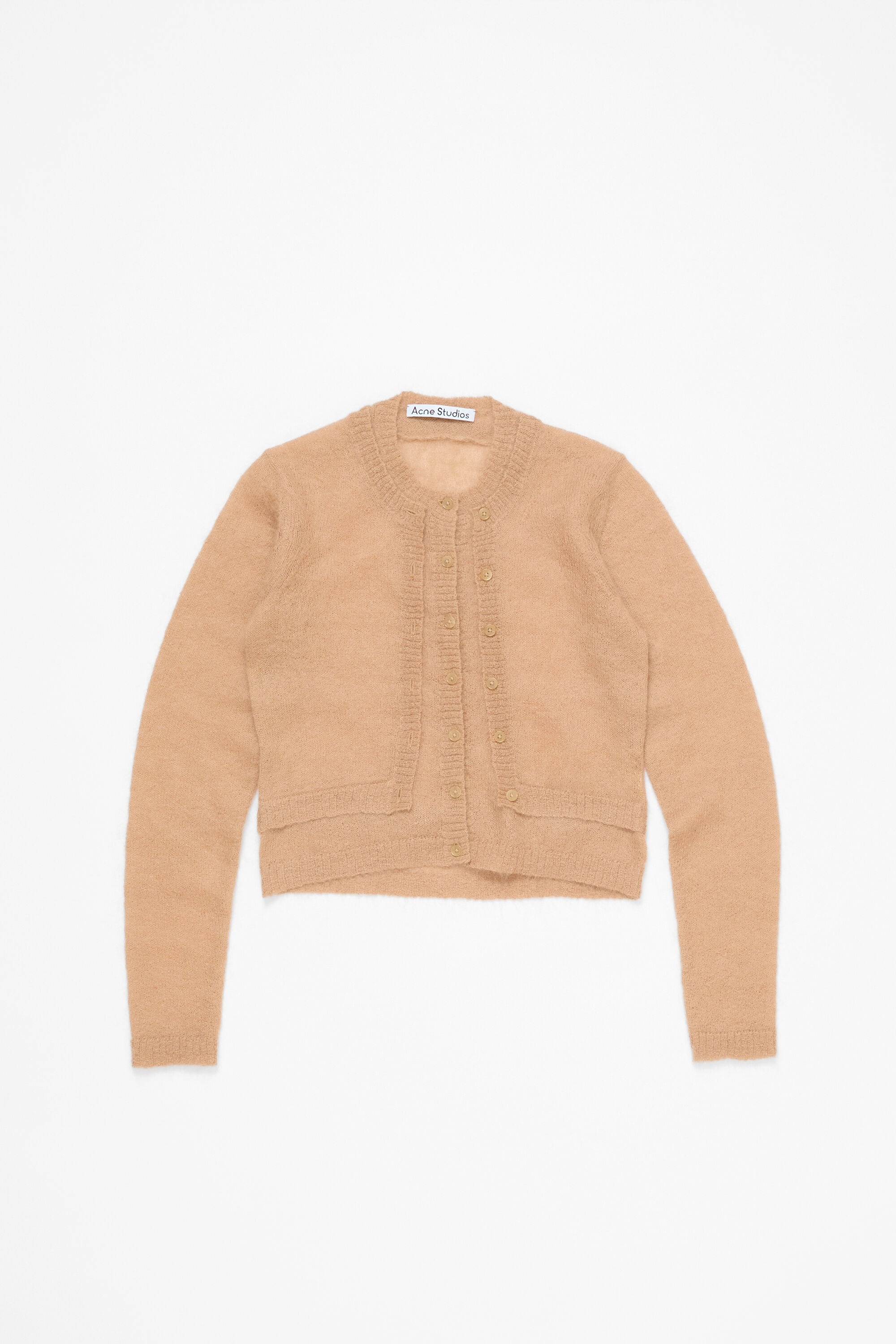 Layered mohair cardigan - Beige - 6