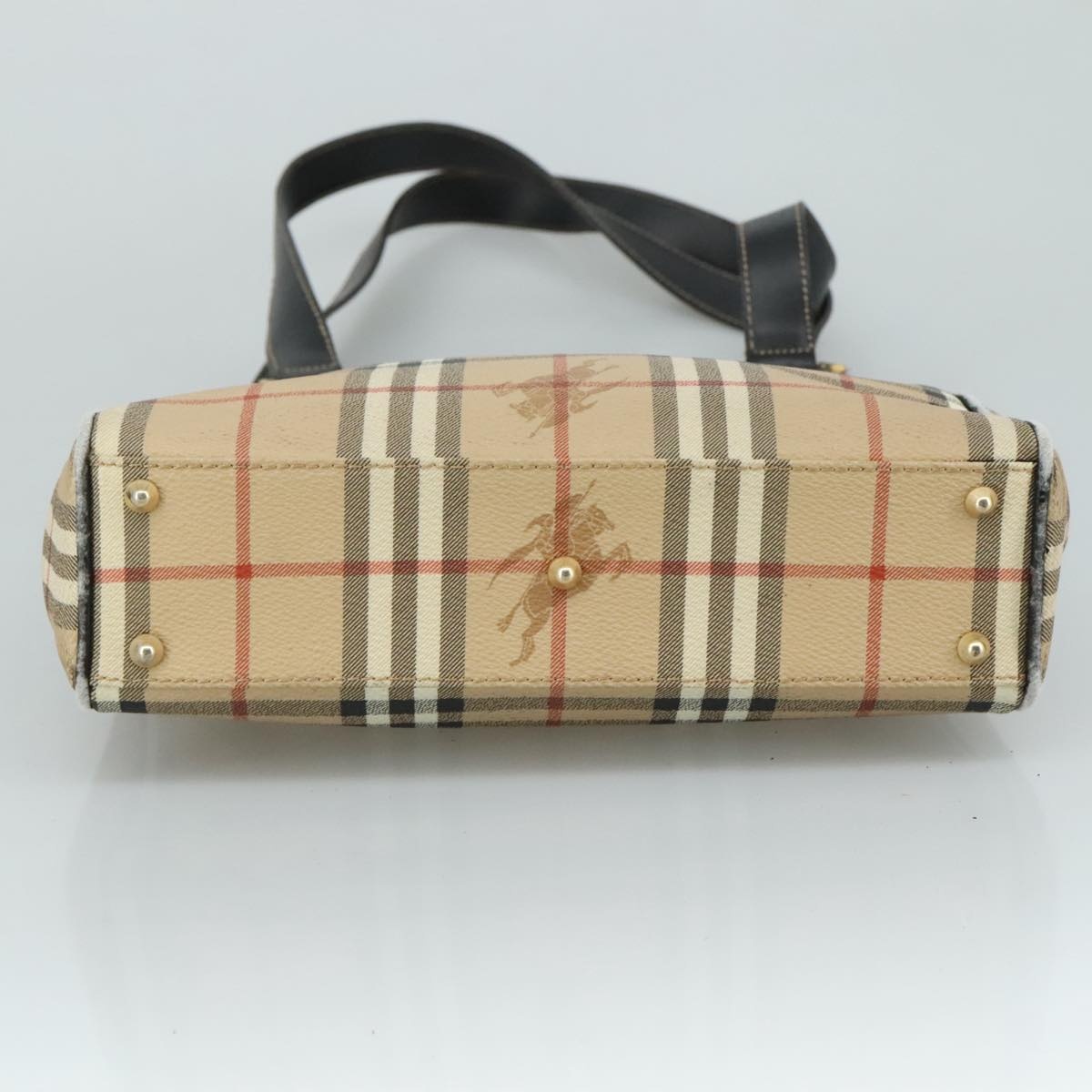 Burberry Nova Check Shoulder Bag Pvc Leather Beige - 5