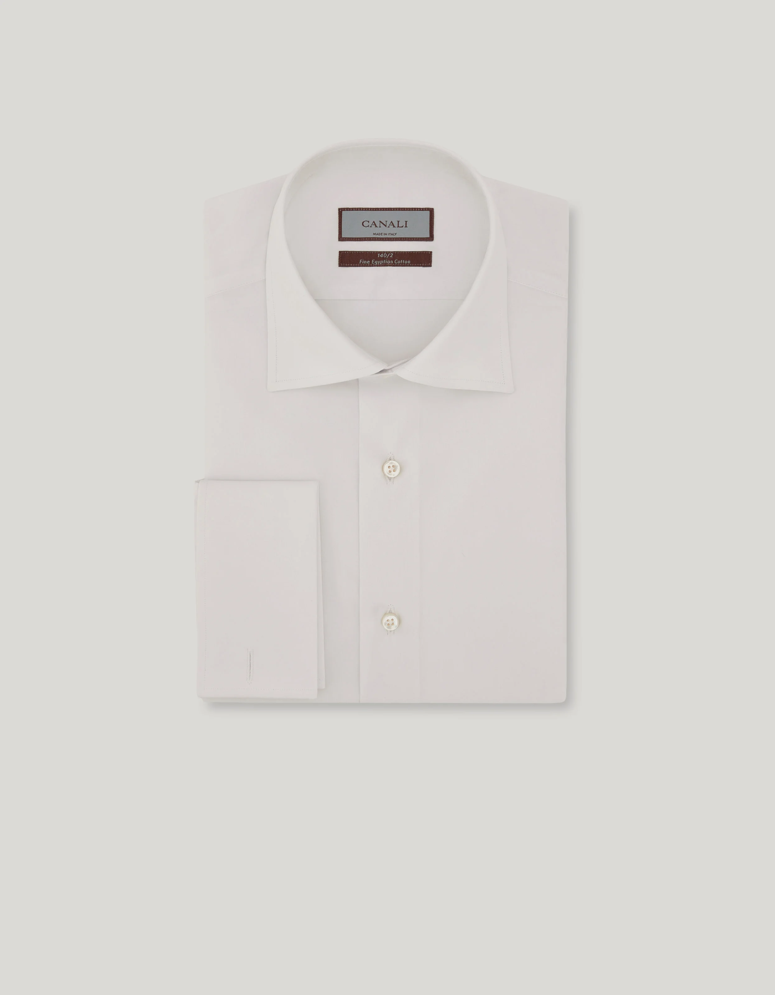 REGULAR FIT SHIRT IN WHITE COTTON - 1
