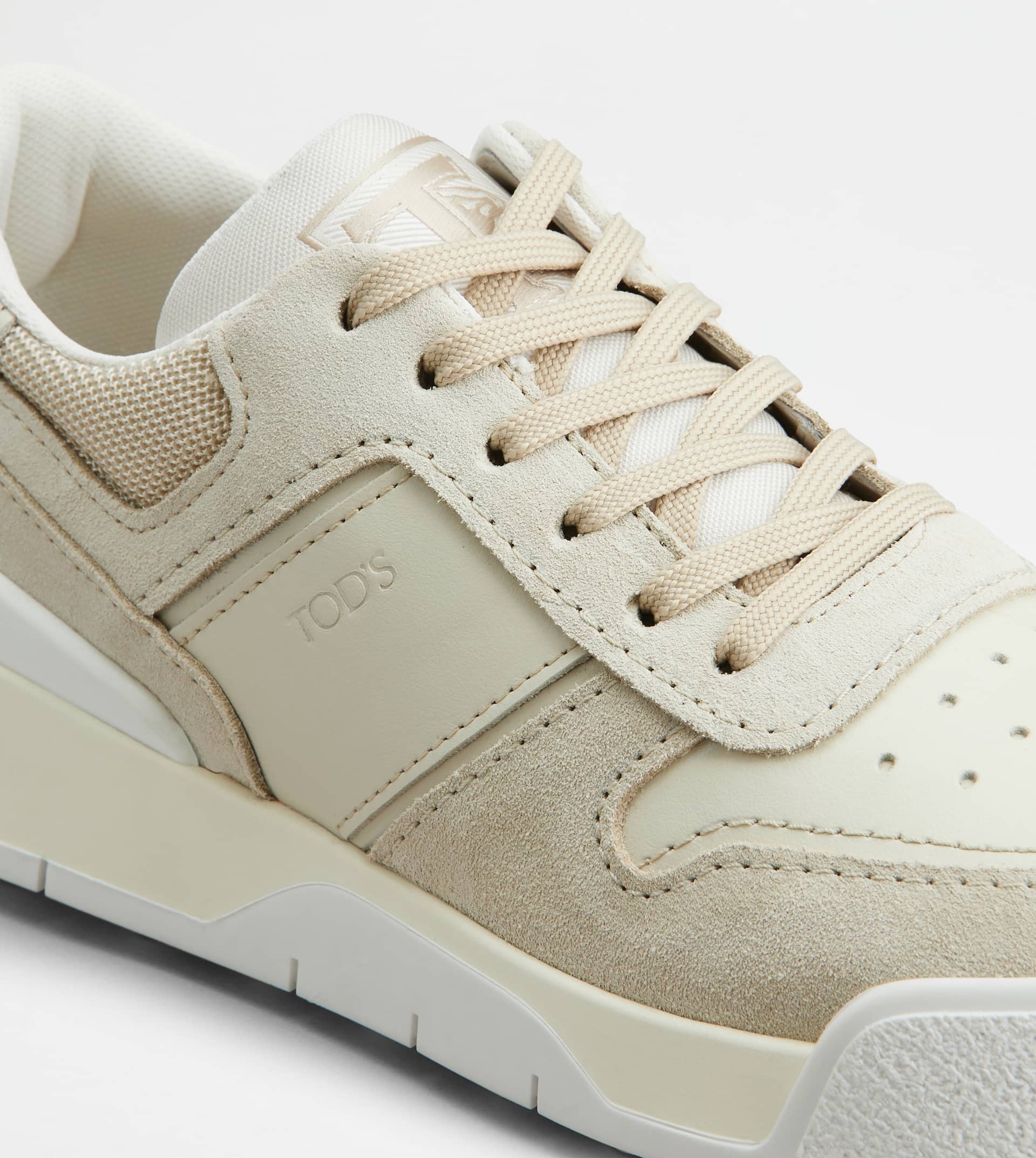 TOD'S SNEAKERS IN SUEDE AND SMOOTH LEATHER - OFF WHITE - 5