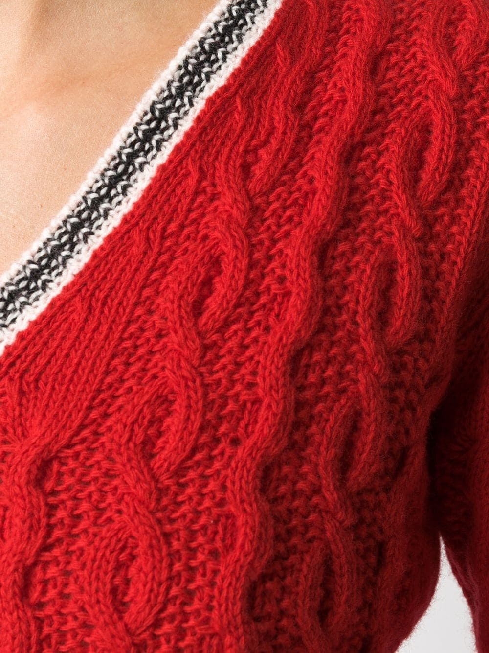 cable-knit v-neck jumper  - 5