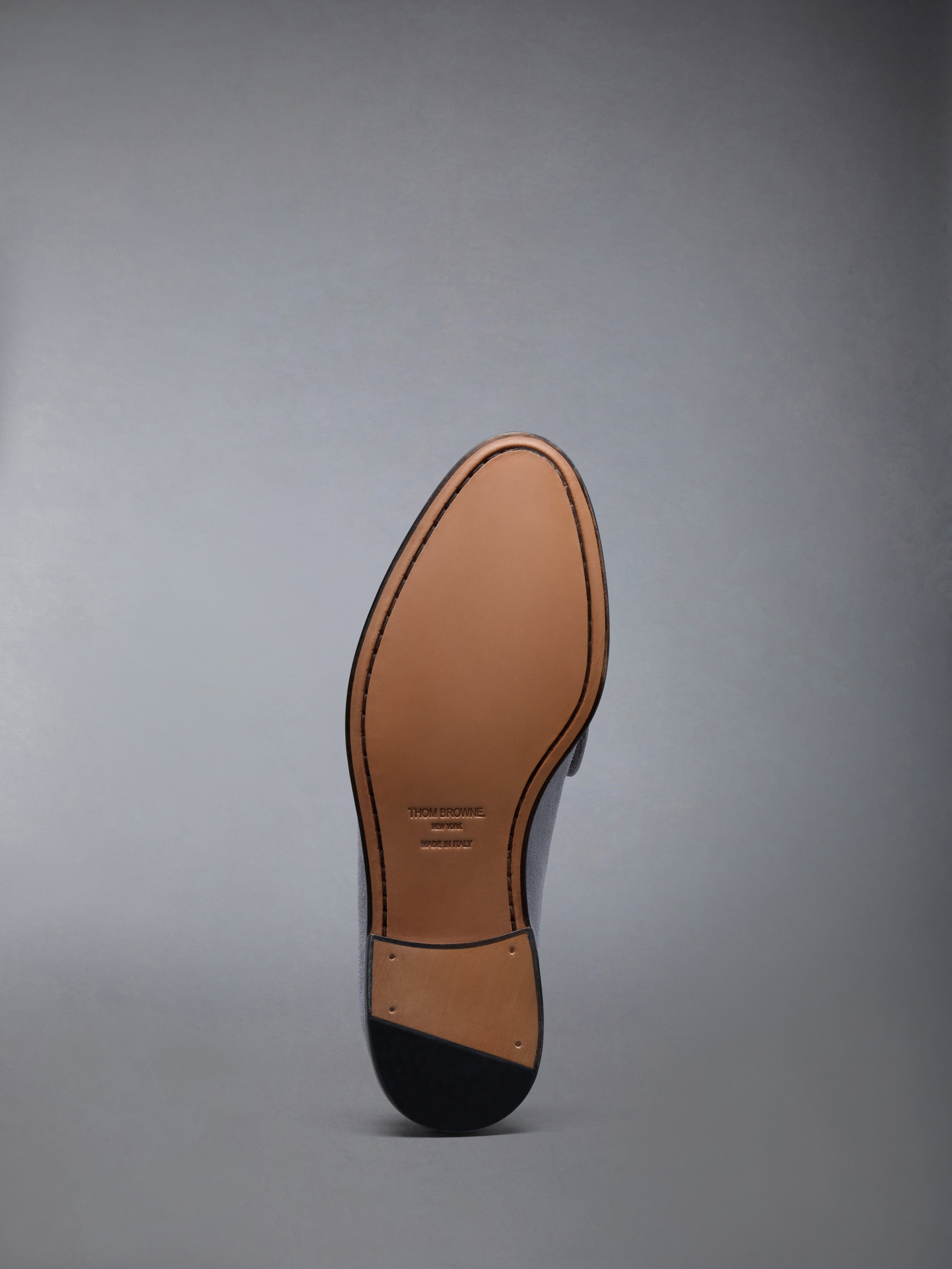 CALF SUEDE PLEATED VARSITY LOAFER - 6