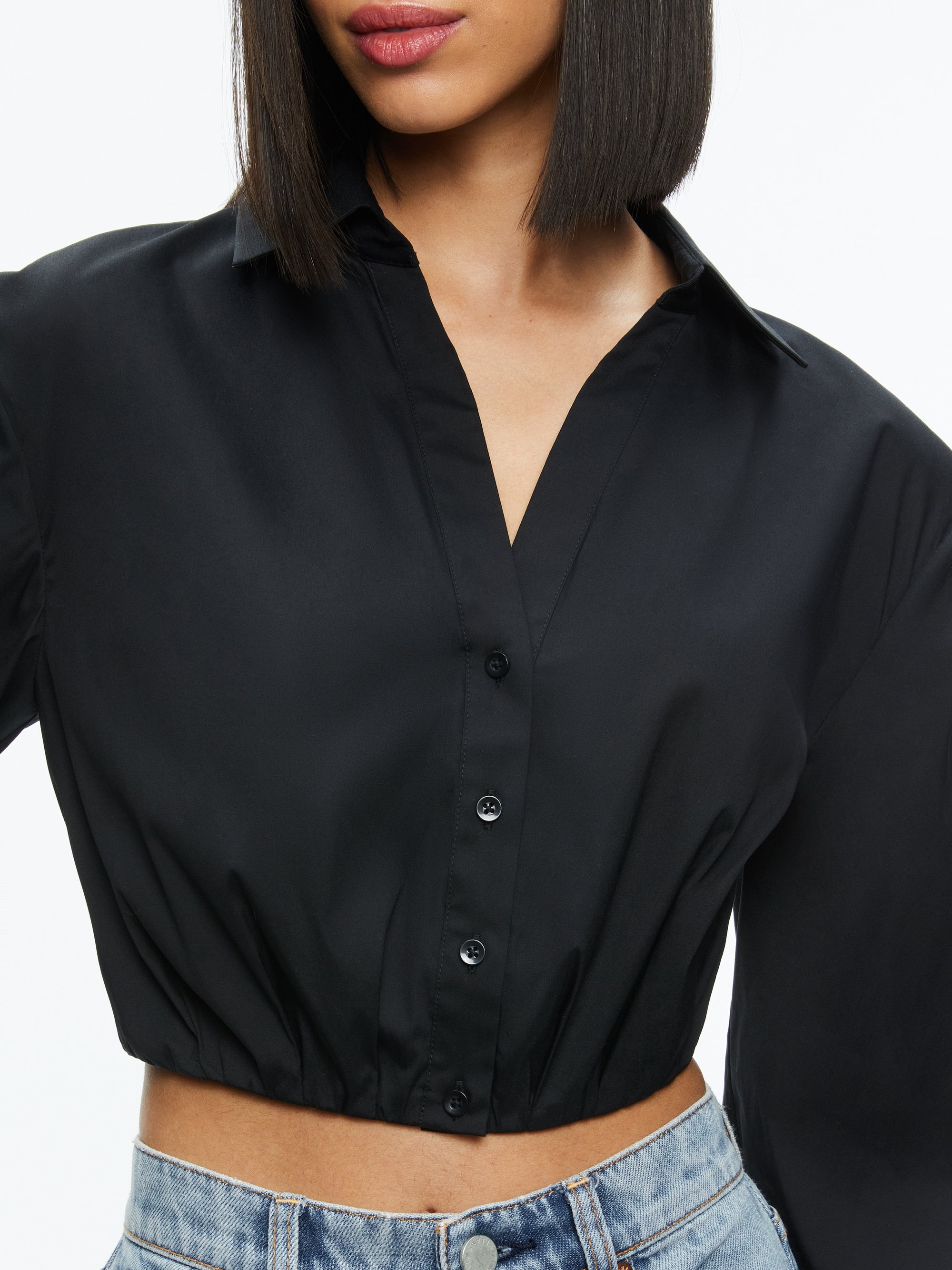 TRUDY CROPPED BUTTON DOWN - 5