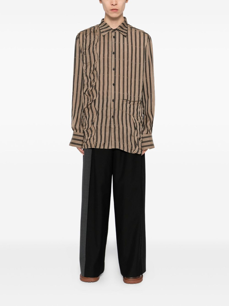 Ziggy Chen panelled striped shirt outlook