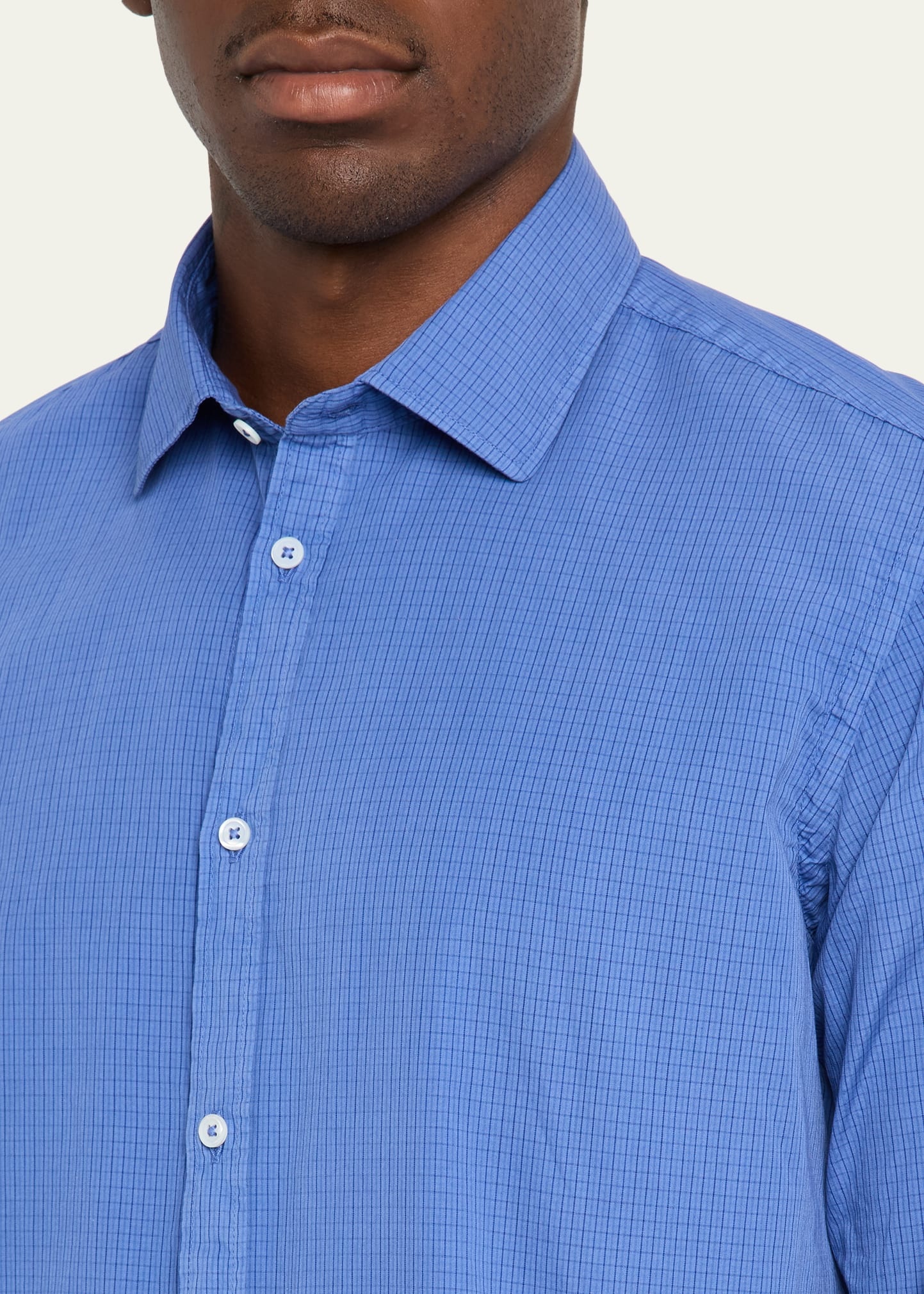 Men's Canary Micro-Check Button-Down Shirt - 5