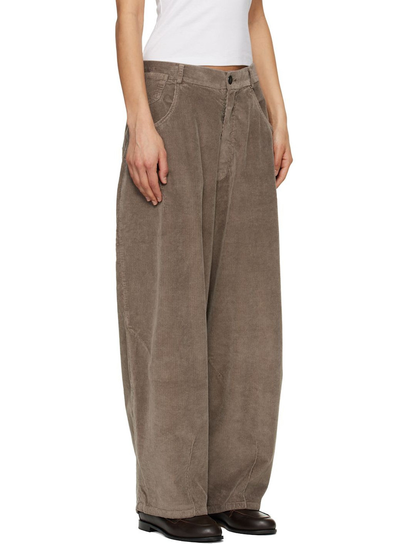 Gray Corduroy Baggy Trousers 2